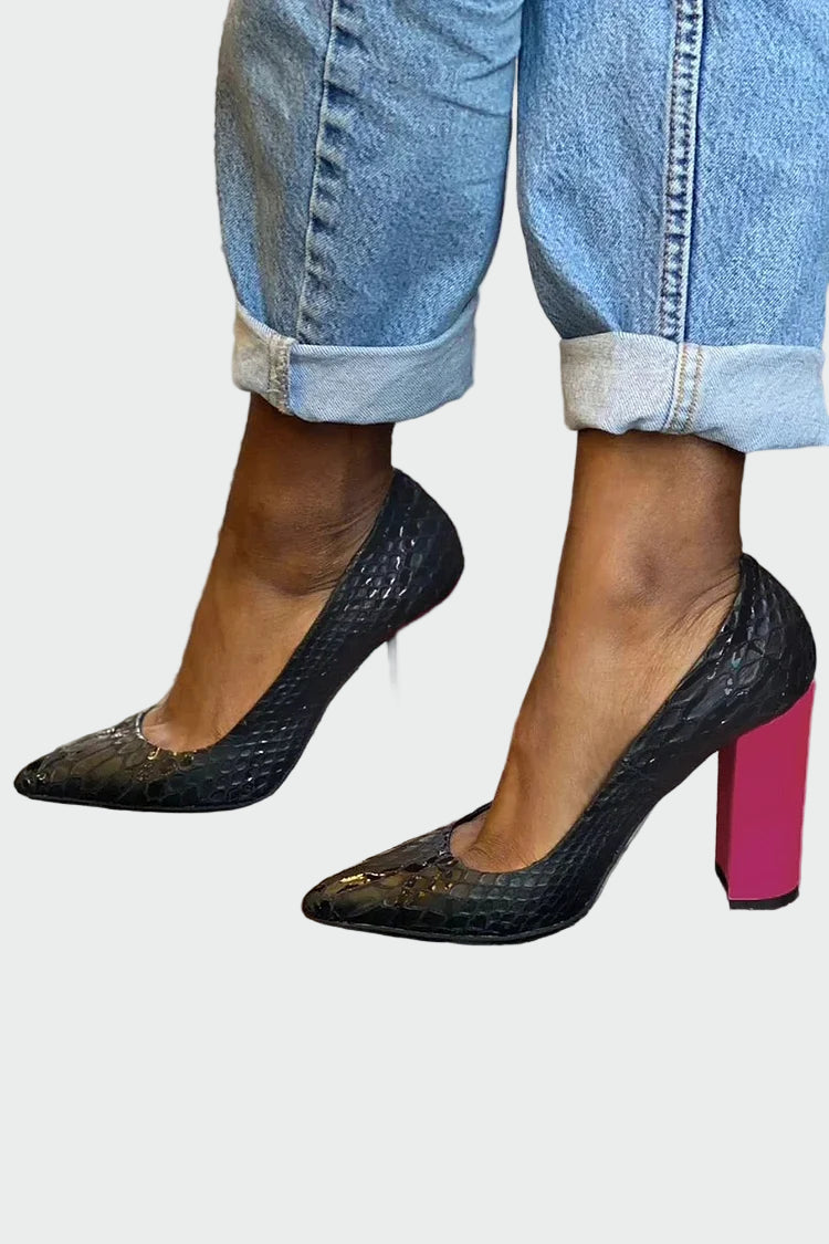 נעלי עקב עם עקב זוהר