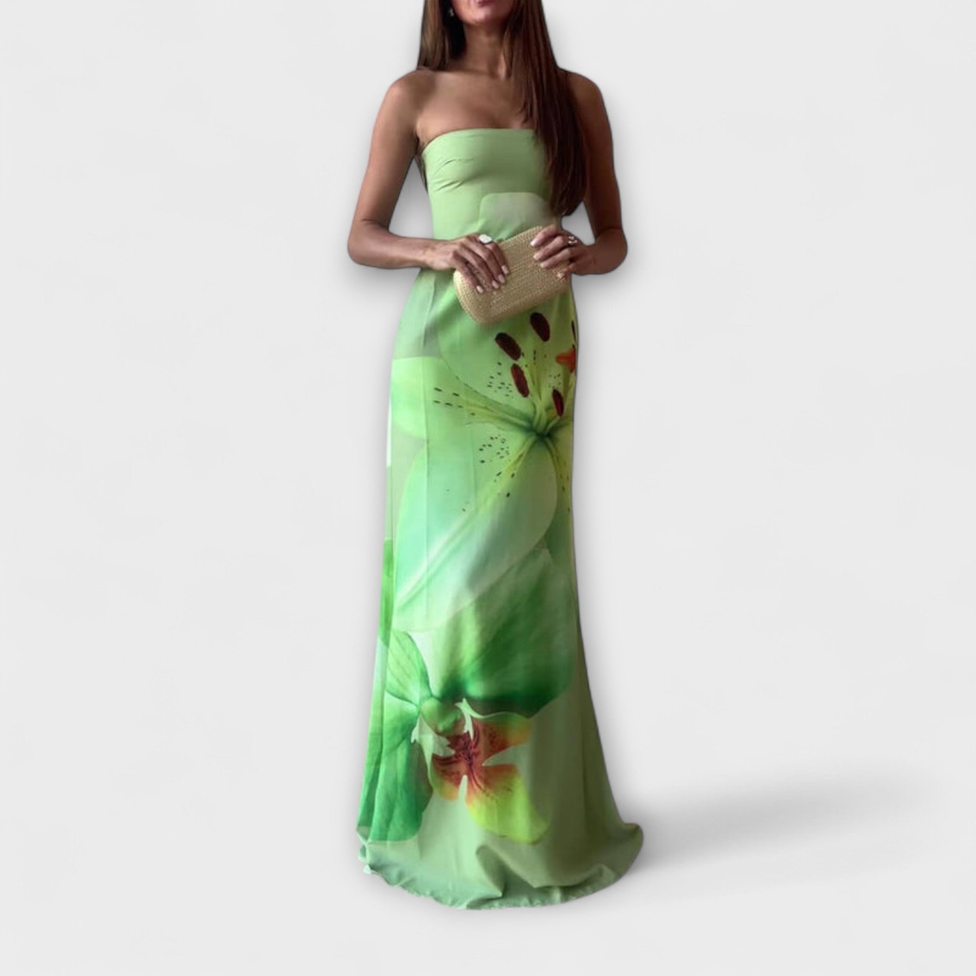 זפירה - שמלת מקסי אופנתית עם כתפיים חשופות