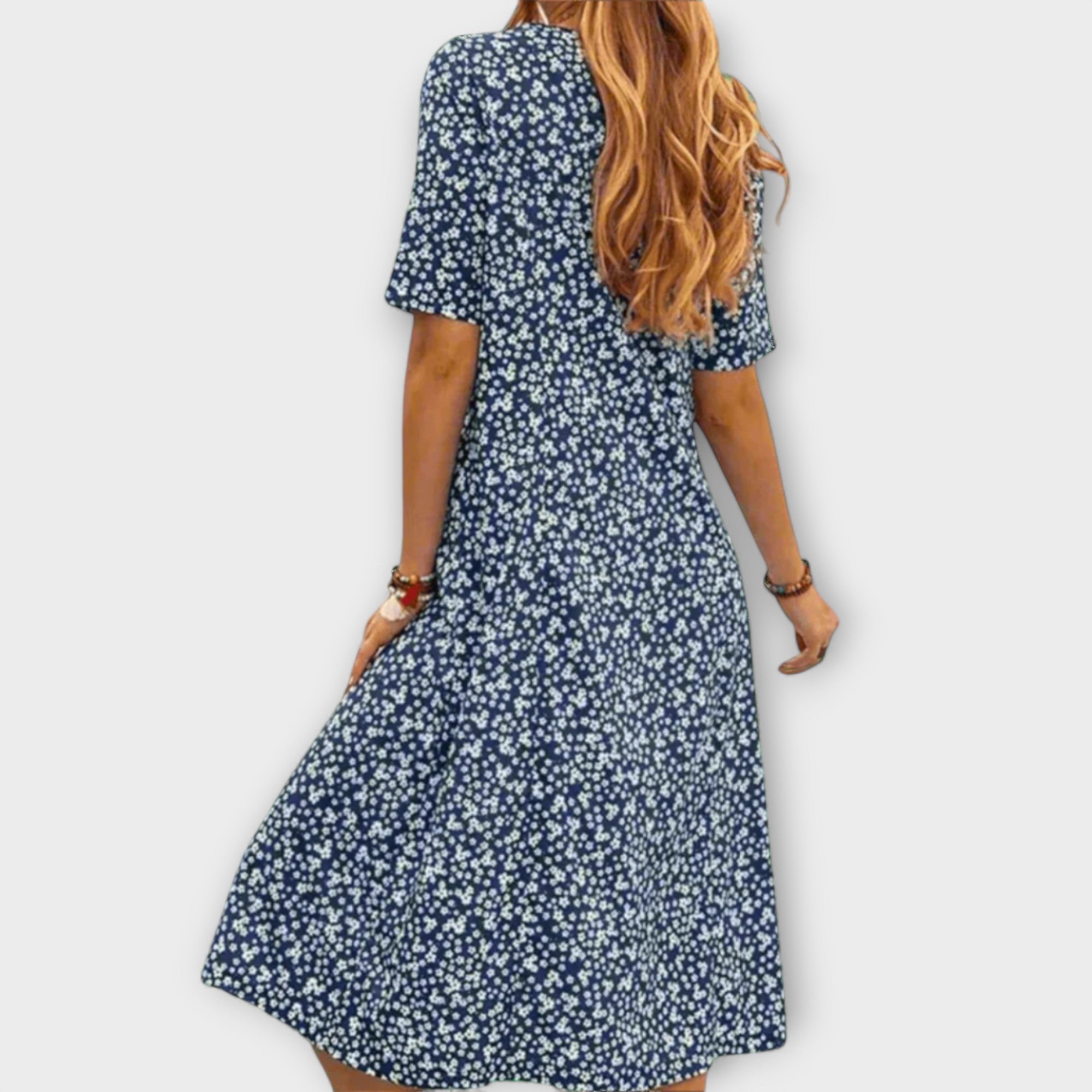 פולה - שמלת פרחים אלגנטית מבד פרימיום