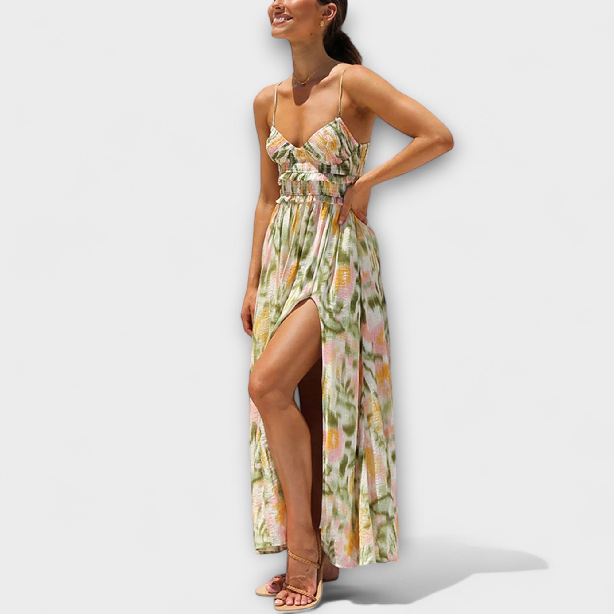 אנליז - שמלת וולק מודפסת