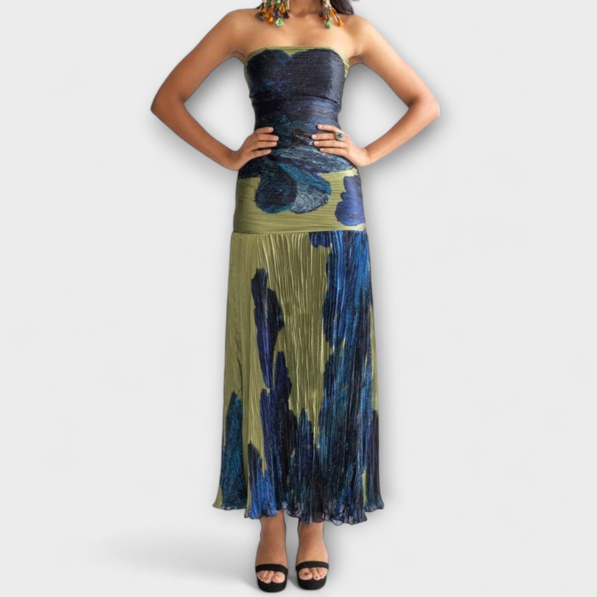 נואל - שמלת מידי ללא כתפיות