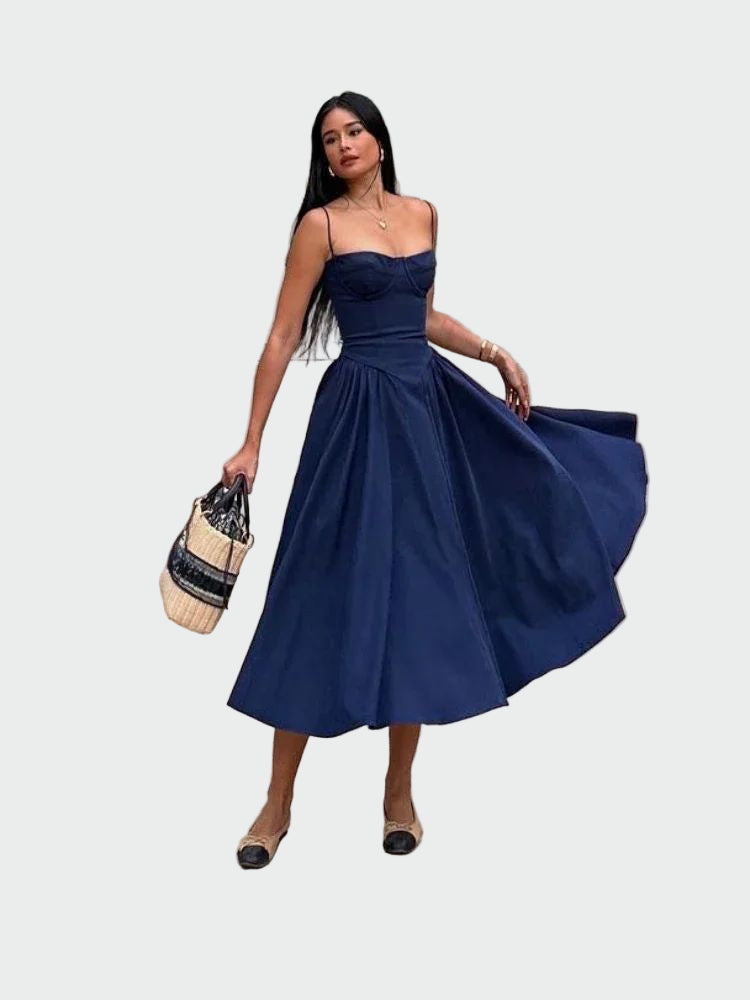 שמלת מקסי סטן עם רצועות דקות