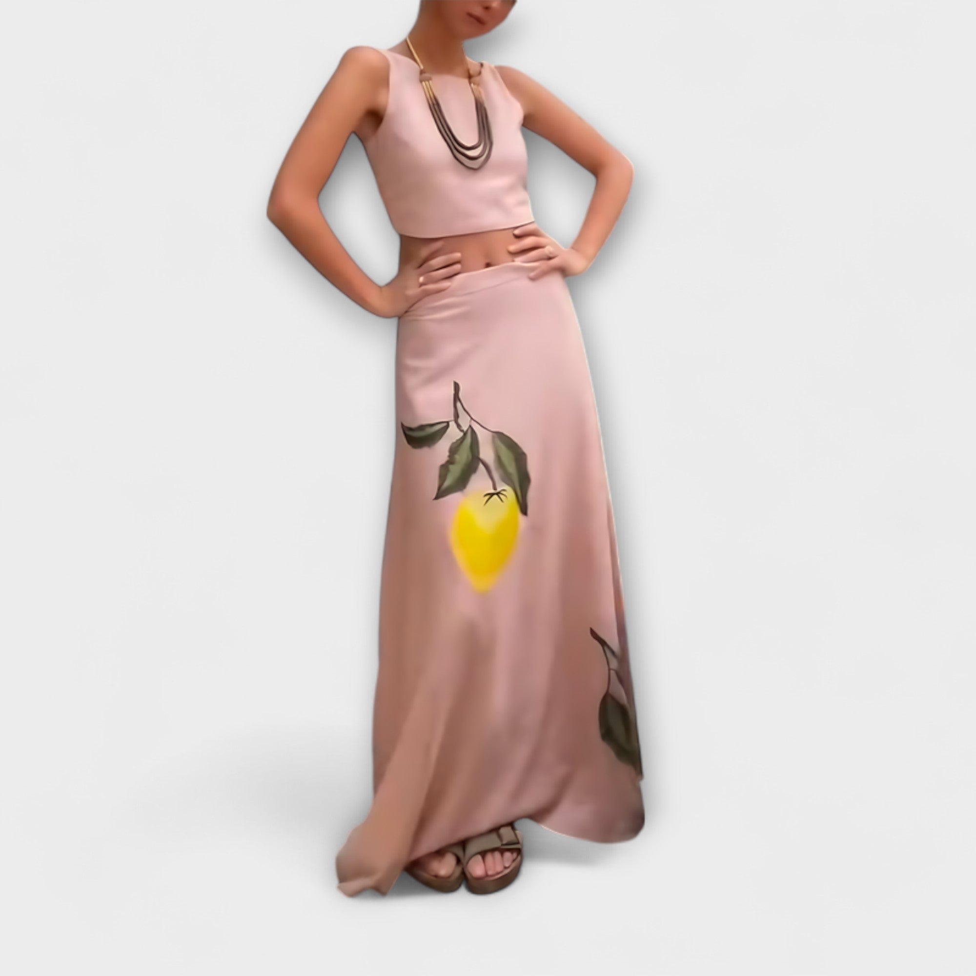 קוסימה - חצאית מידי בהדפס אמלפי