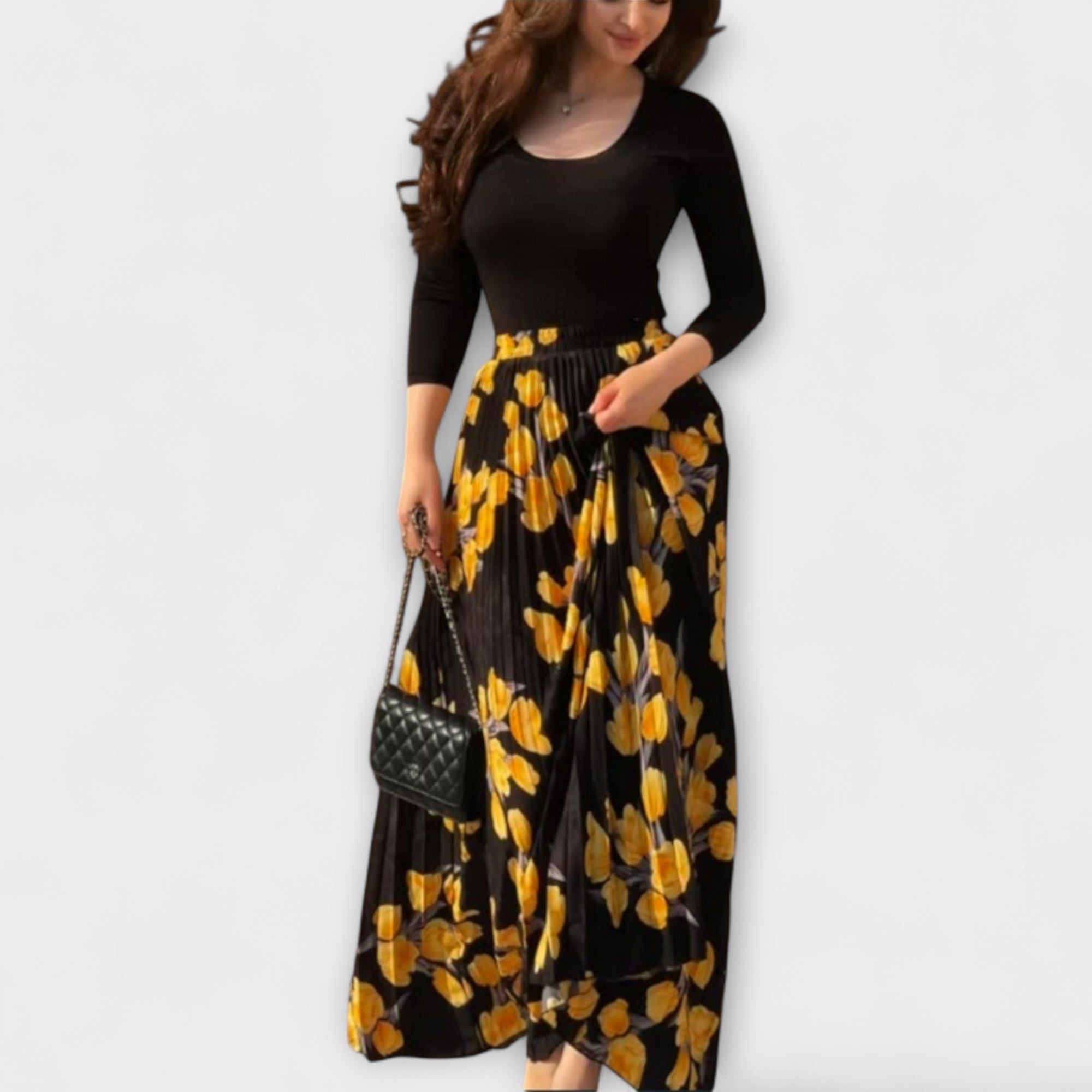 ויולט - חצאית קפלים וסט