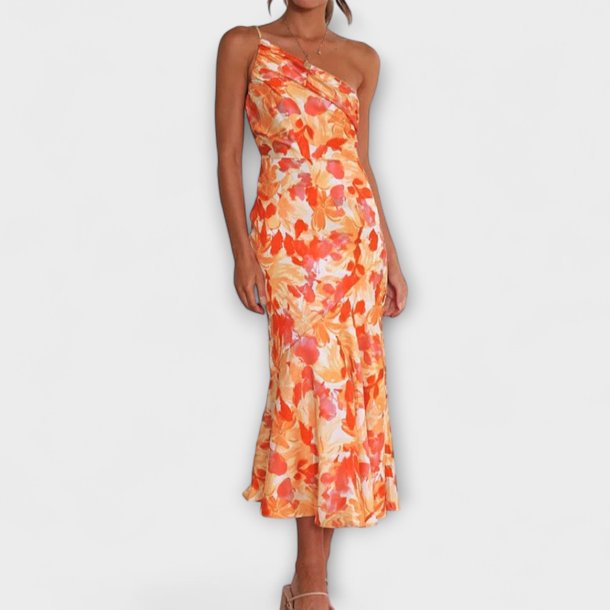 טביאה - שמלת פרחים אסימטרית