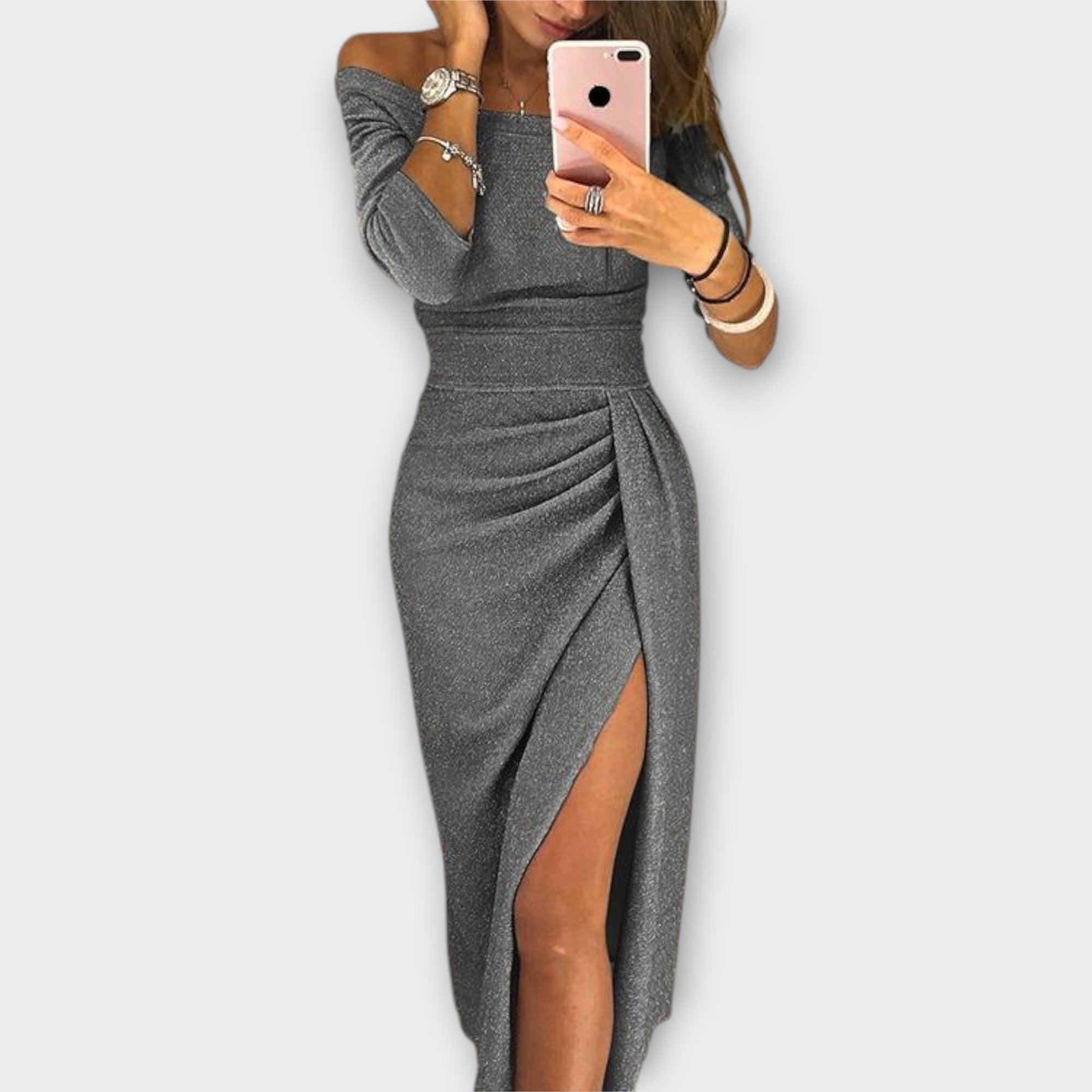 לנה - שמלת אוף-שולדר אלגנטית