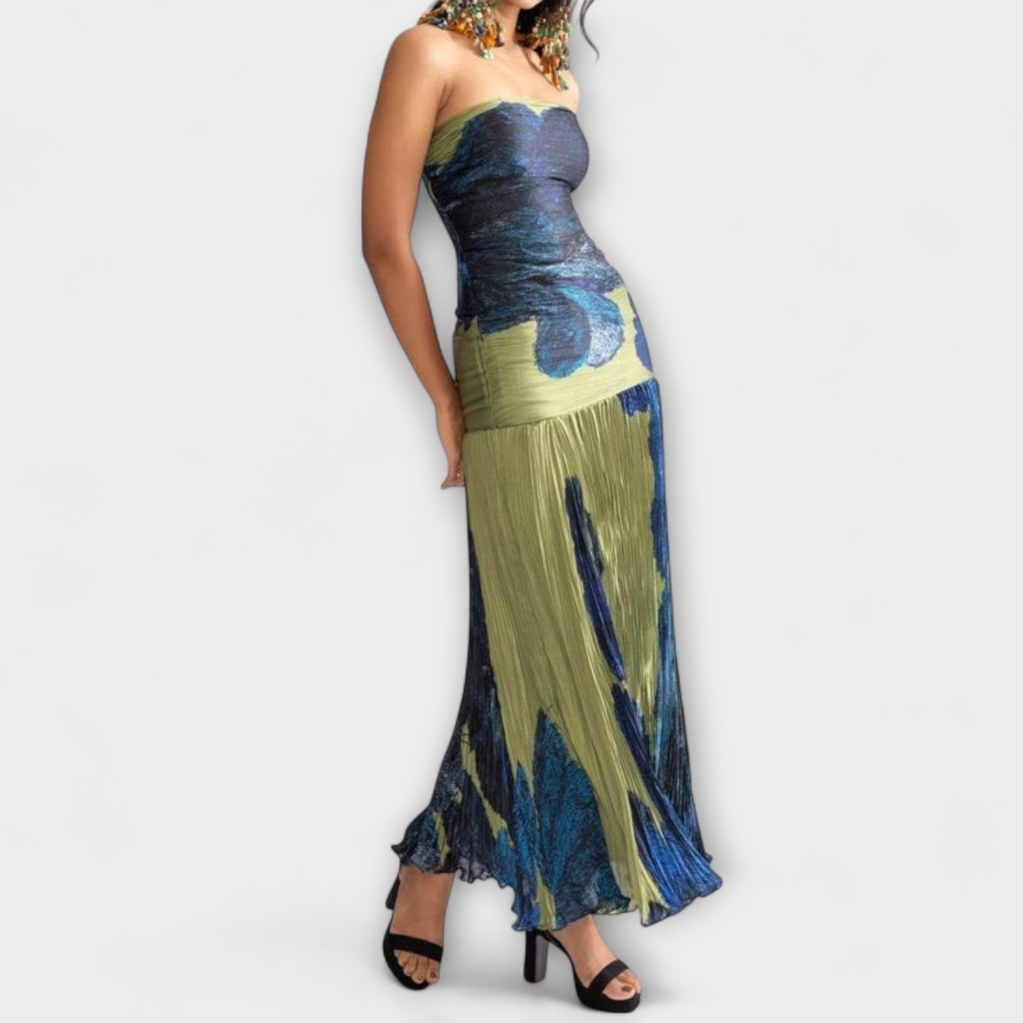 נואל - שמלת מידי ללא כתפיות