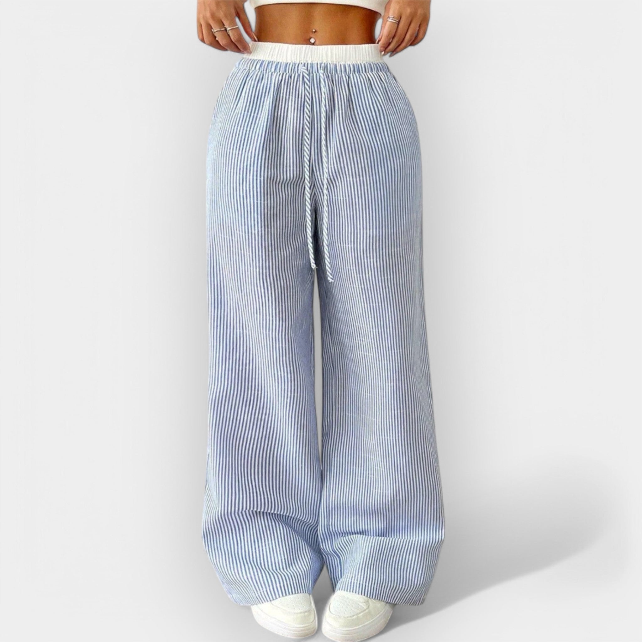 מכנסיים רחבים עם פסים