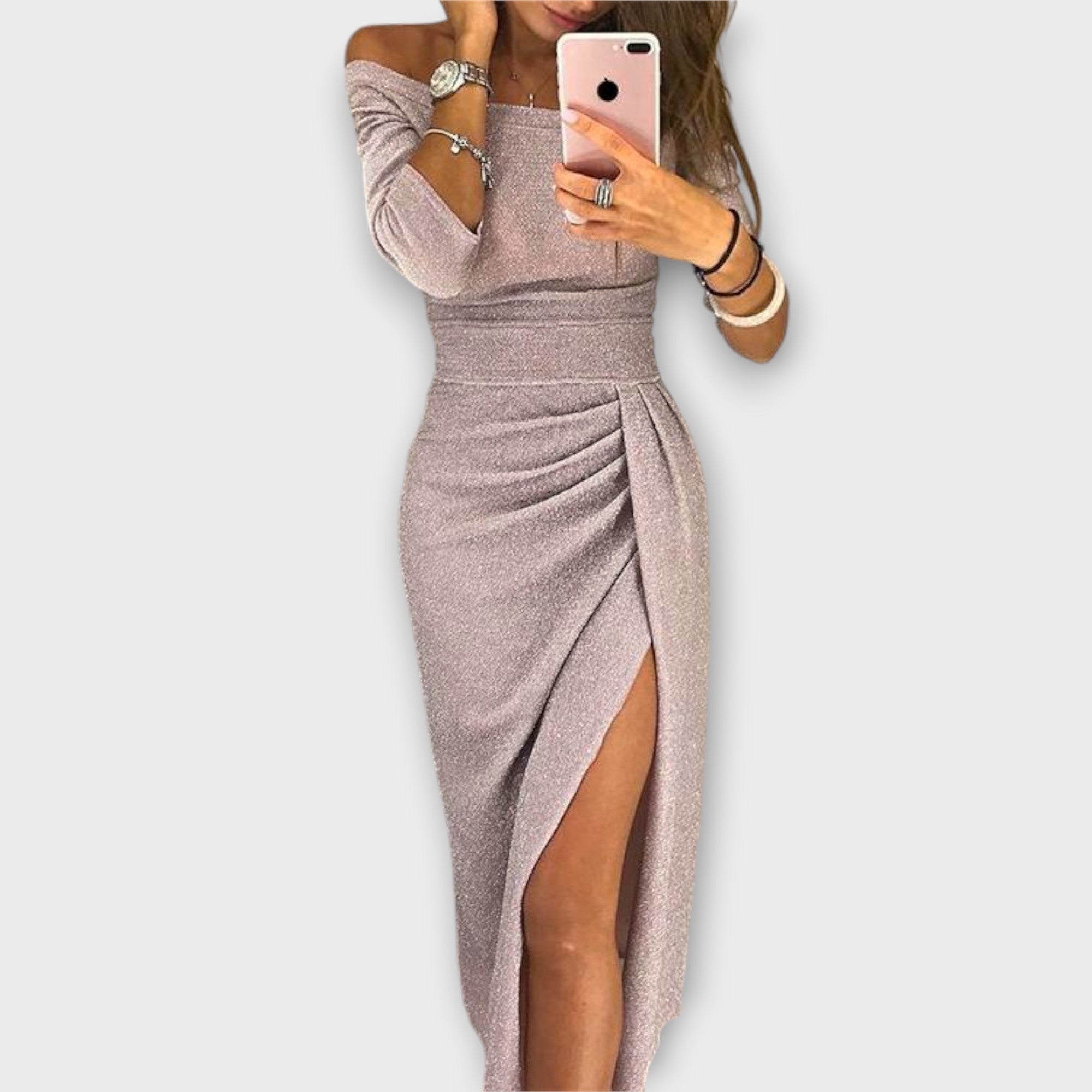 לנה - שמלת אוף-שולדר אלגנטית