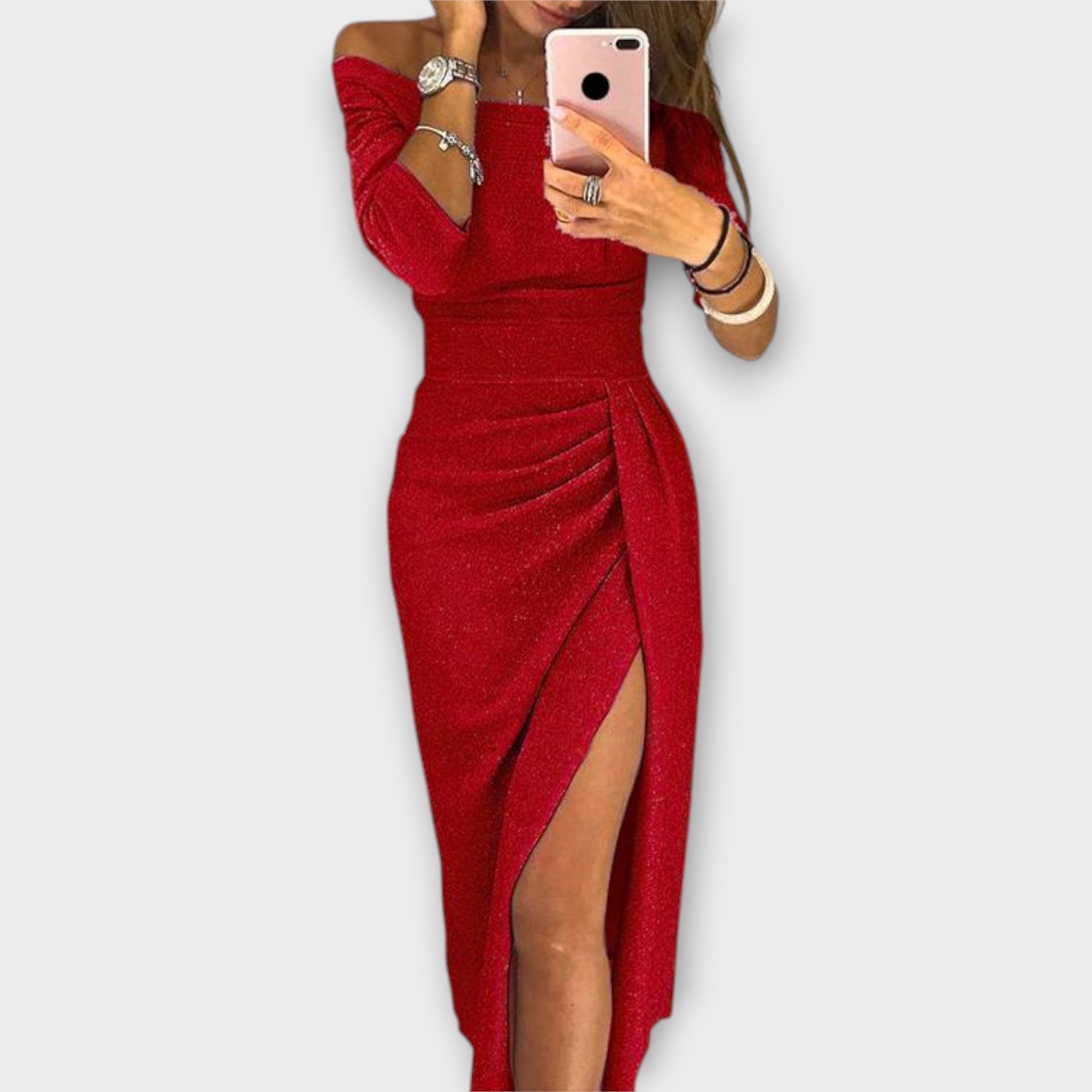 לנה - שמלת אוף-שולדר אלגנטית