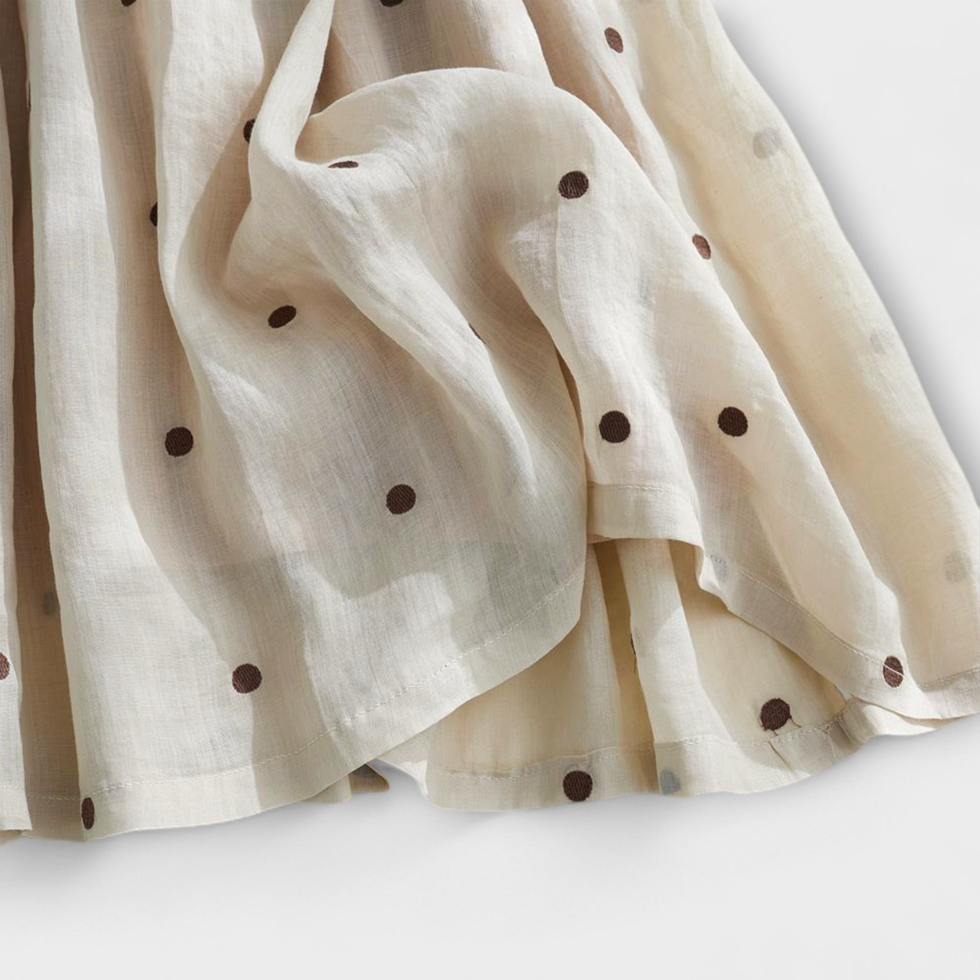 סוויה – חצאית מידי מנקודות מעורב בד כותנה ולינן