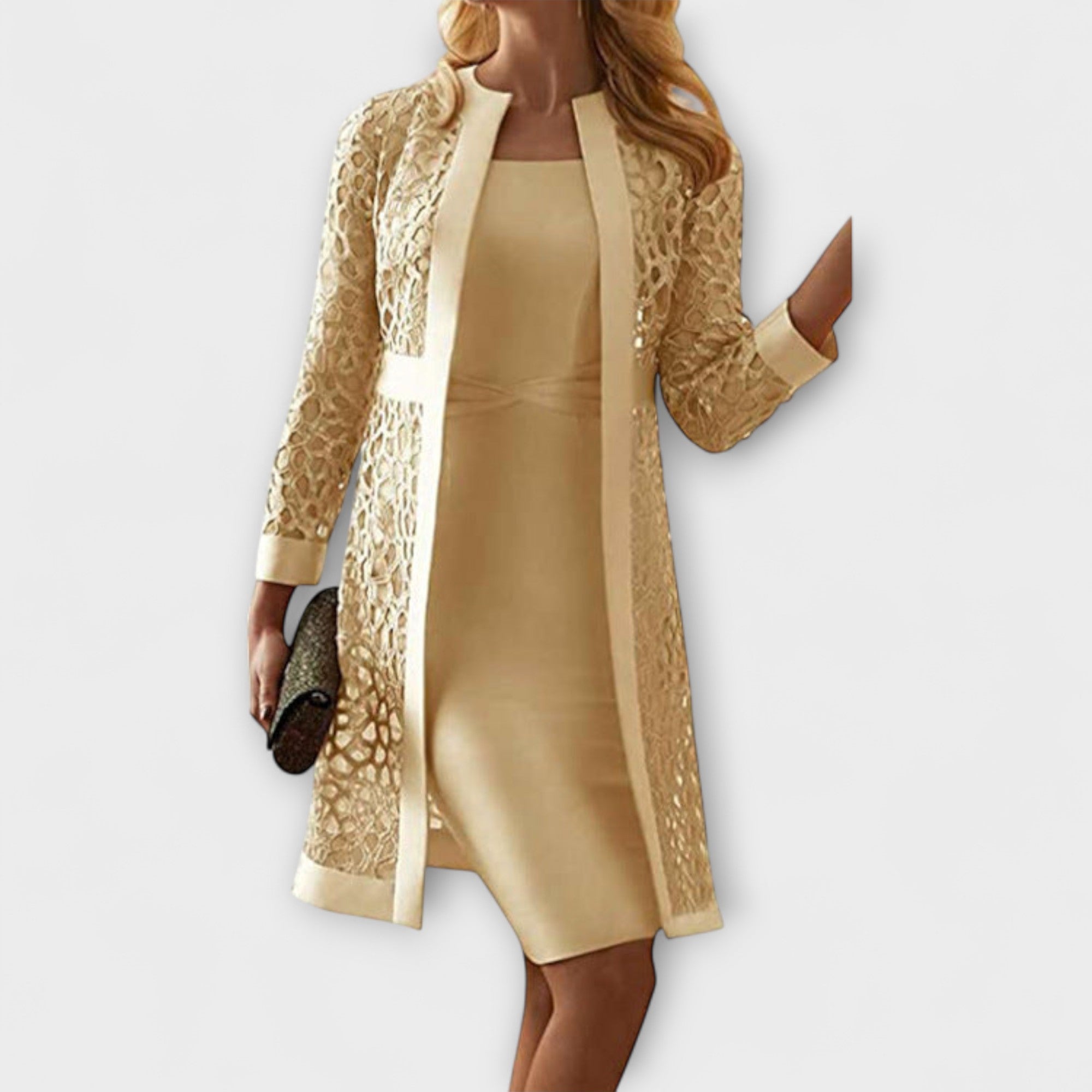 רונה - שמלת תחרה אלגנטית בשני חלקים