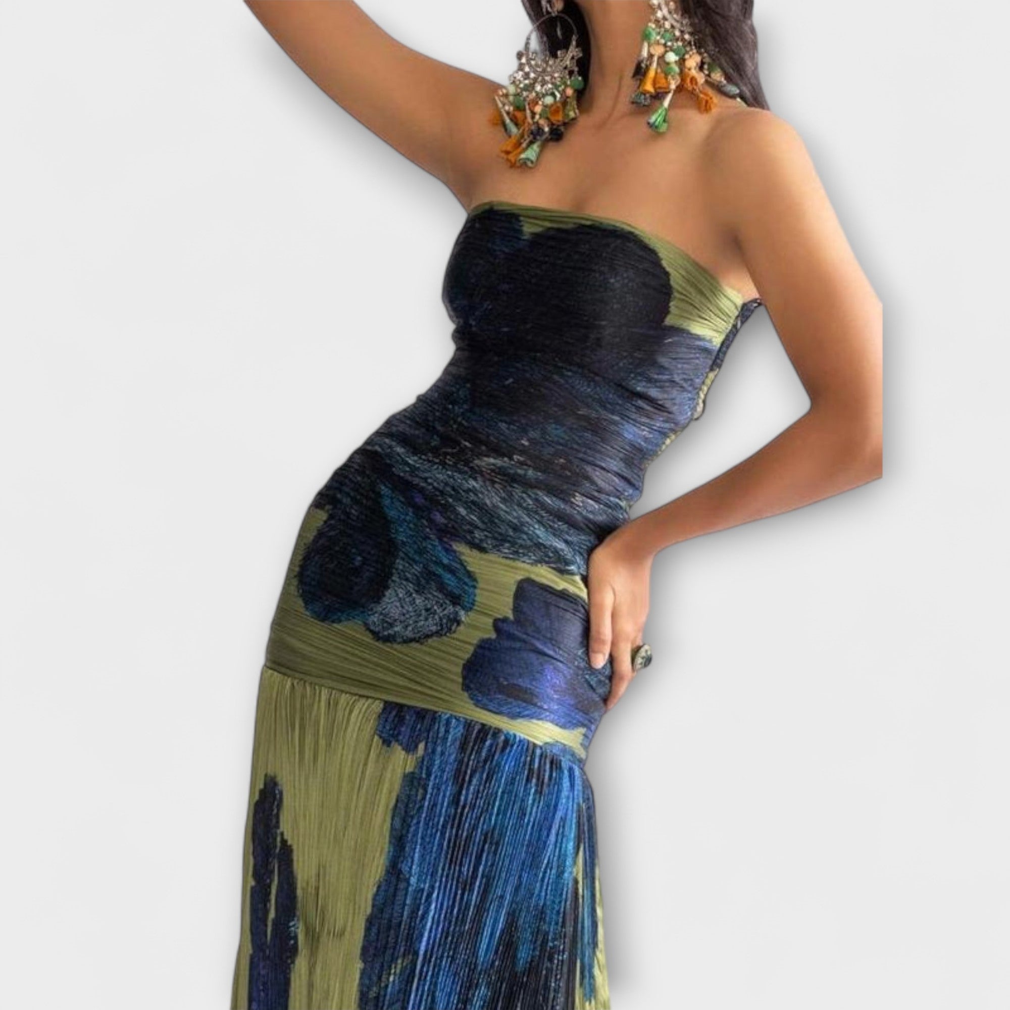 נואל - שמלת מידי ללא כתפיות