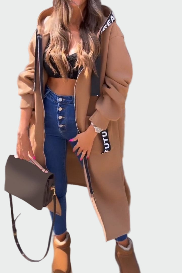 מעיל ארוך עם כובע