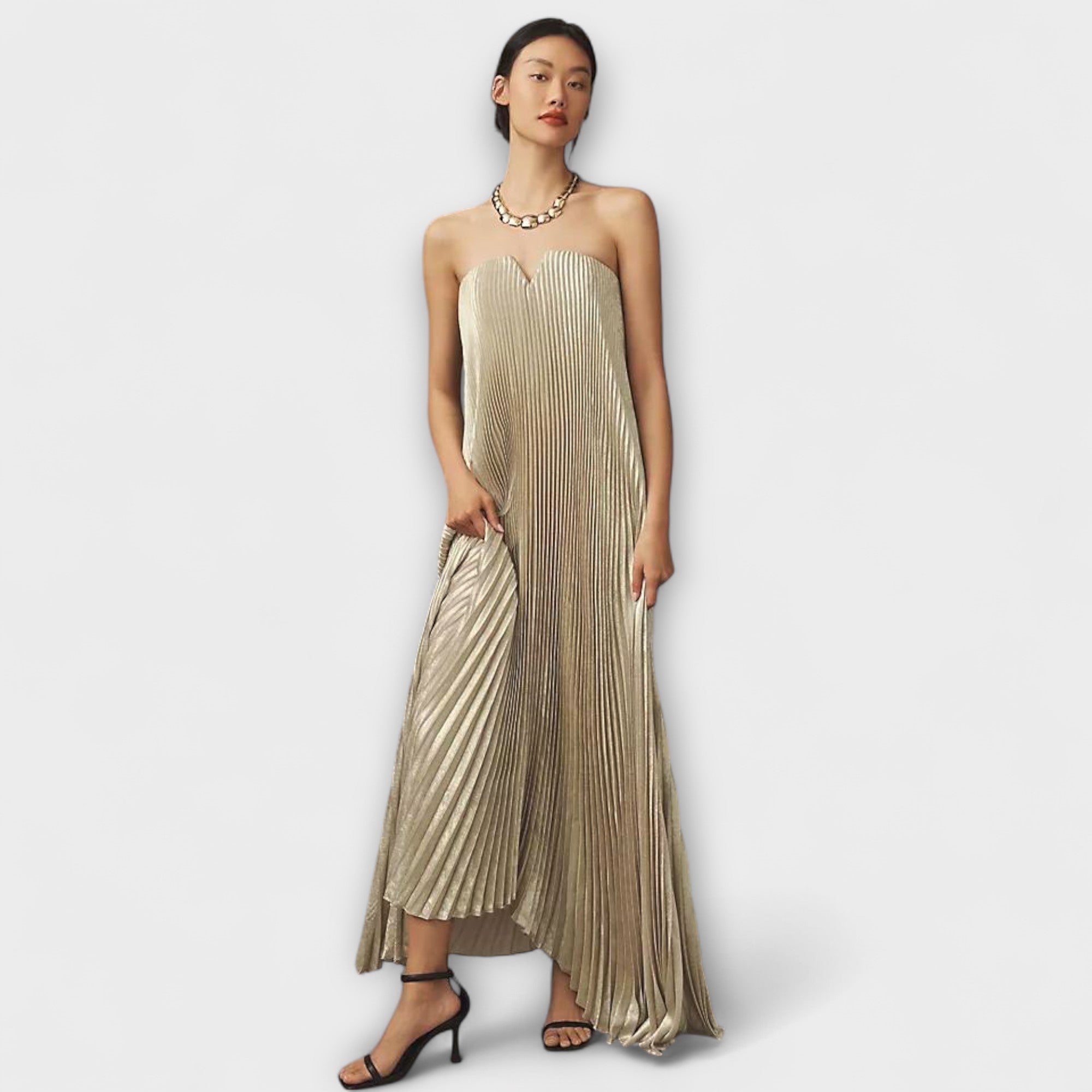 מישל - שמלת מקסי מתוקה בפרחוני כתום