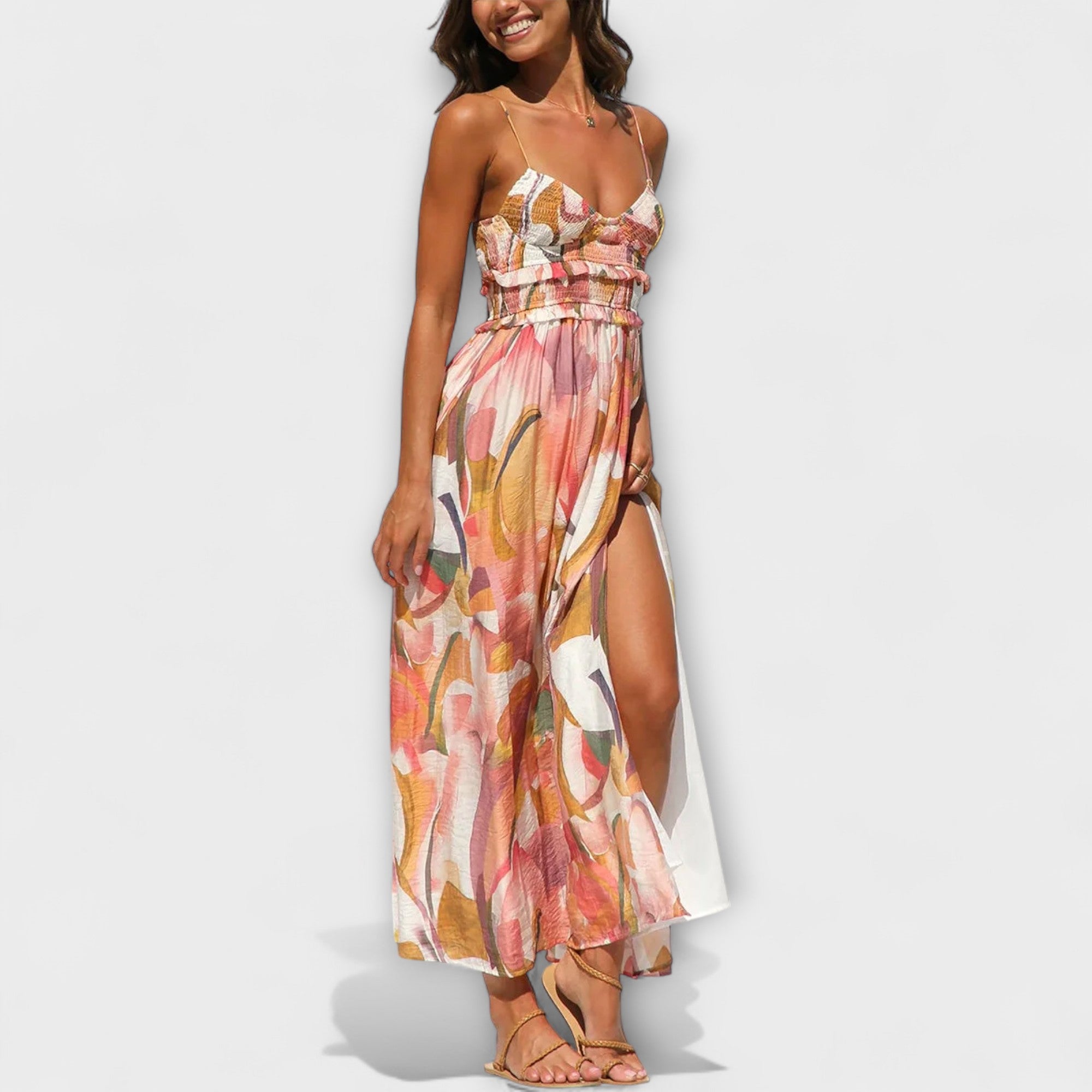 אנליז - שמלת וולק מודפסת