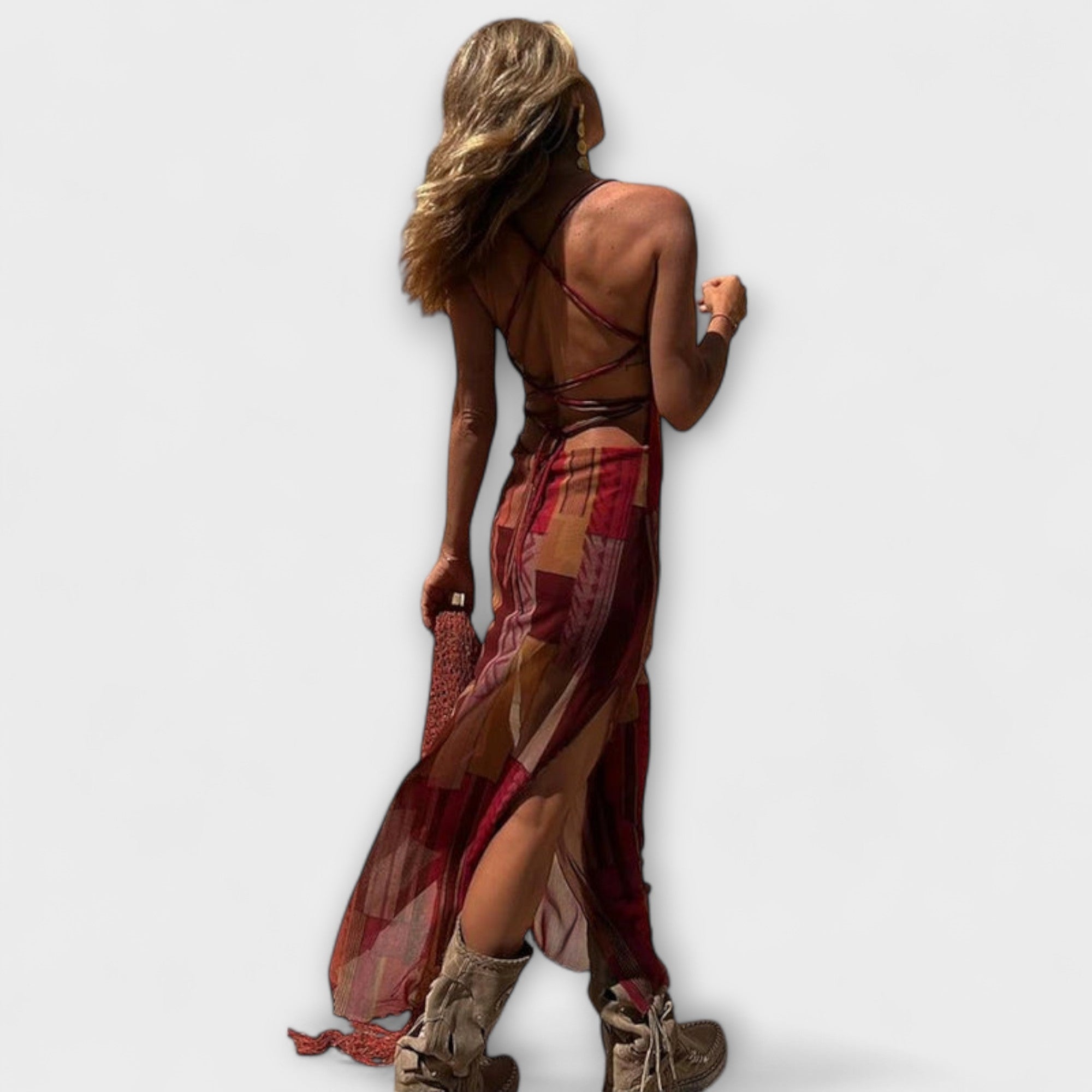 עמלה - שמלת מידי ייחודית עם צווארון קפל