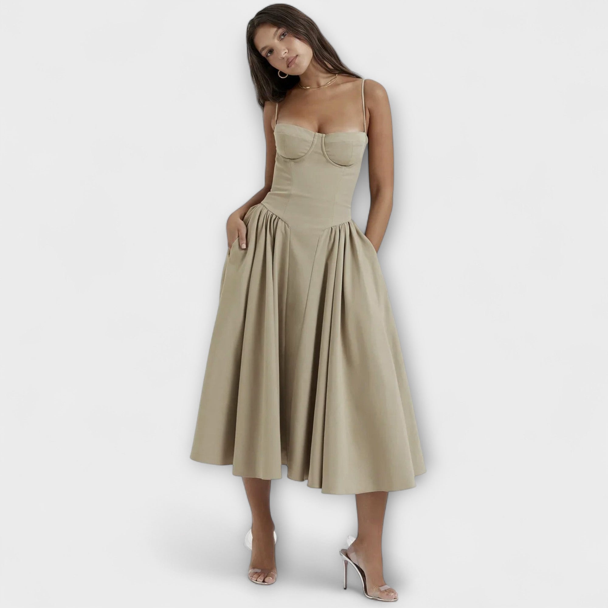 רוזלי - שמלת קורסט ללא שרוולים מעודנת