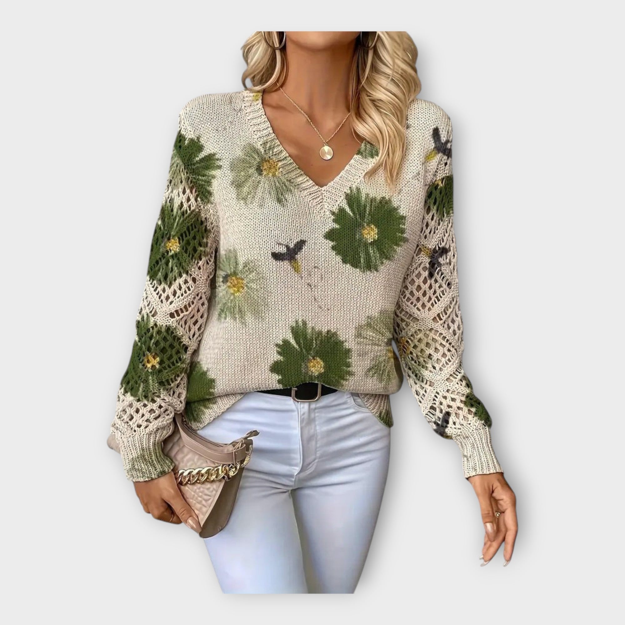 סוודר עם פרטי תחרה