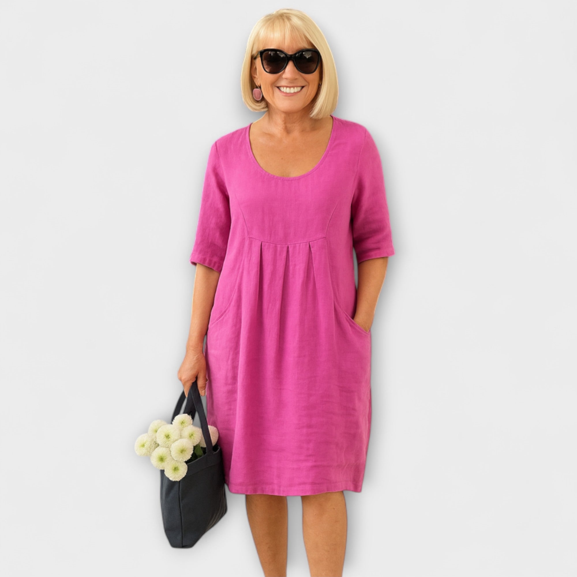 מרלי - שמלת לייקרה קז'ואל עם כיסים