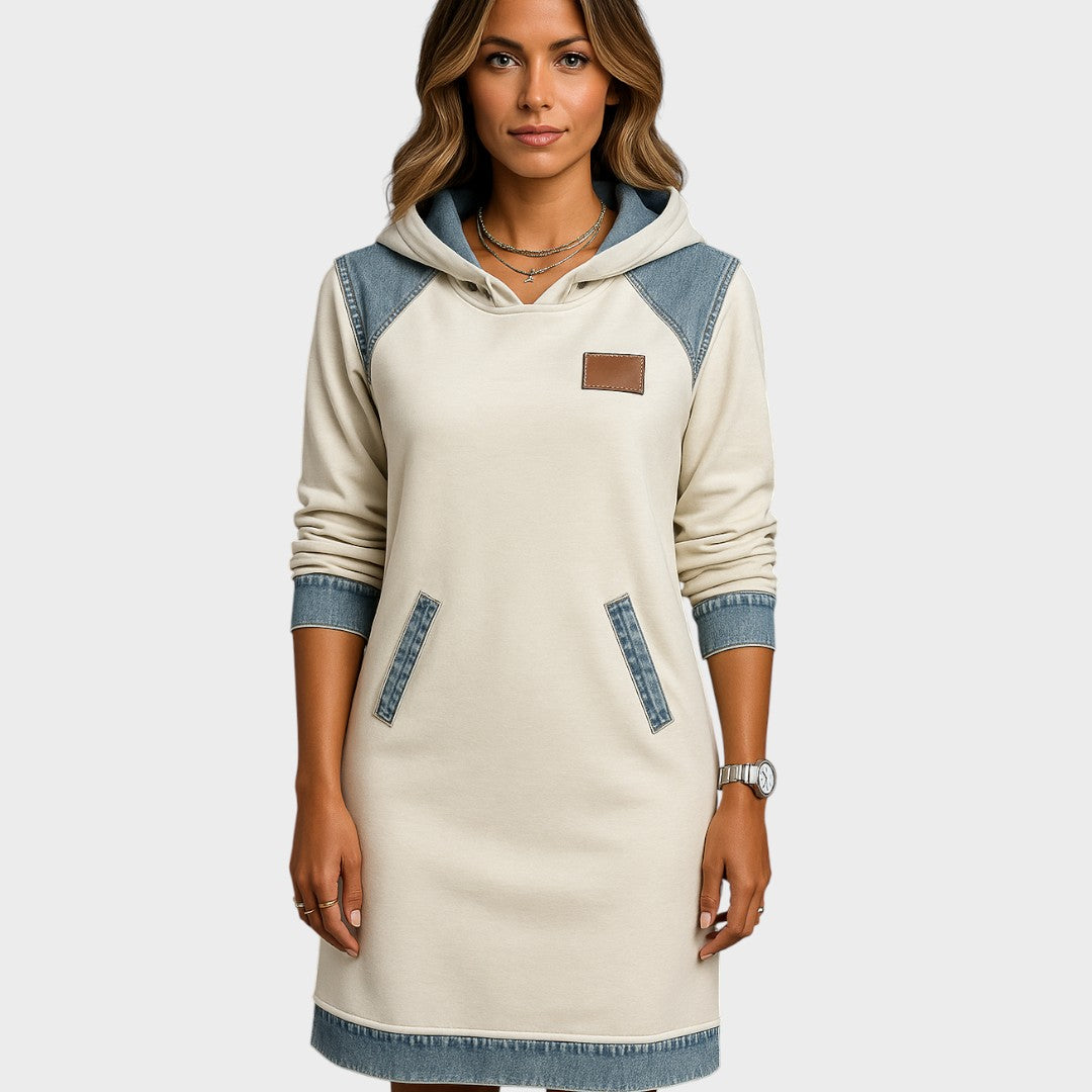 Viktoria - שמלת ג'ינס קז'ואלית עם כובע