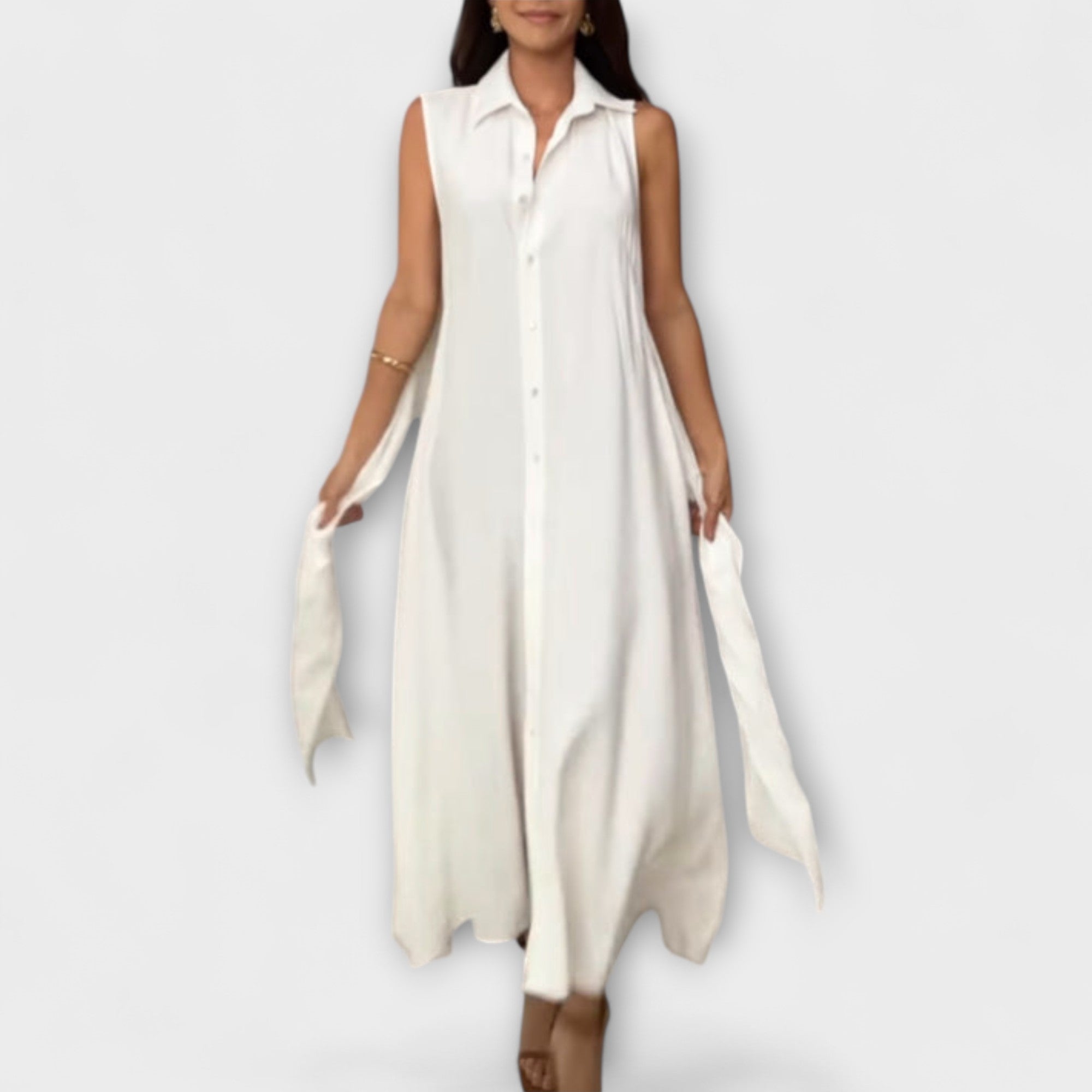 מירה - שמלת מידי בולטת עם פרטי קשירה