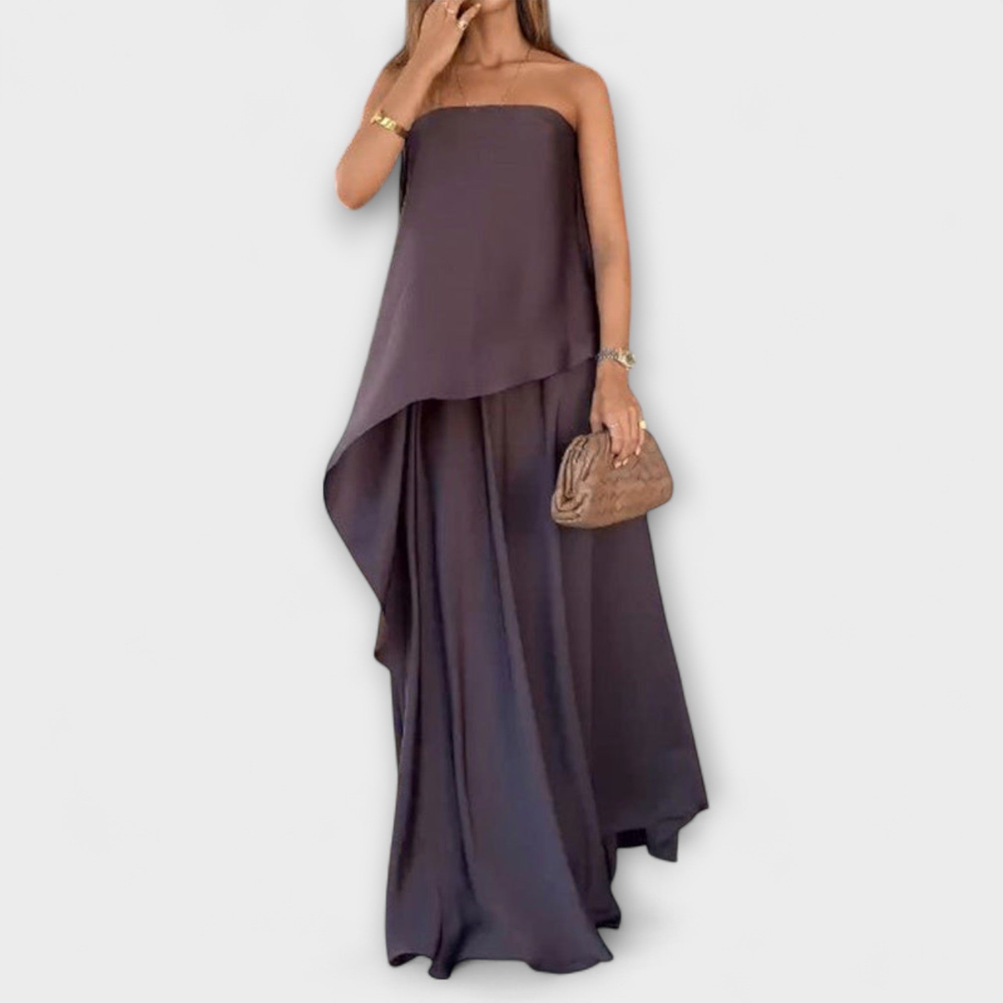 רובי - טופ bandeau ללא שרוולים וחצאית