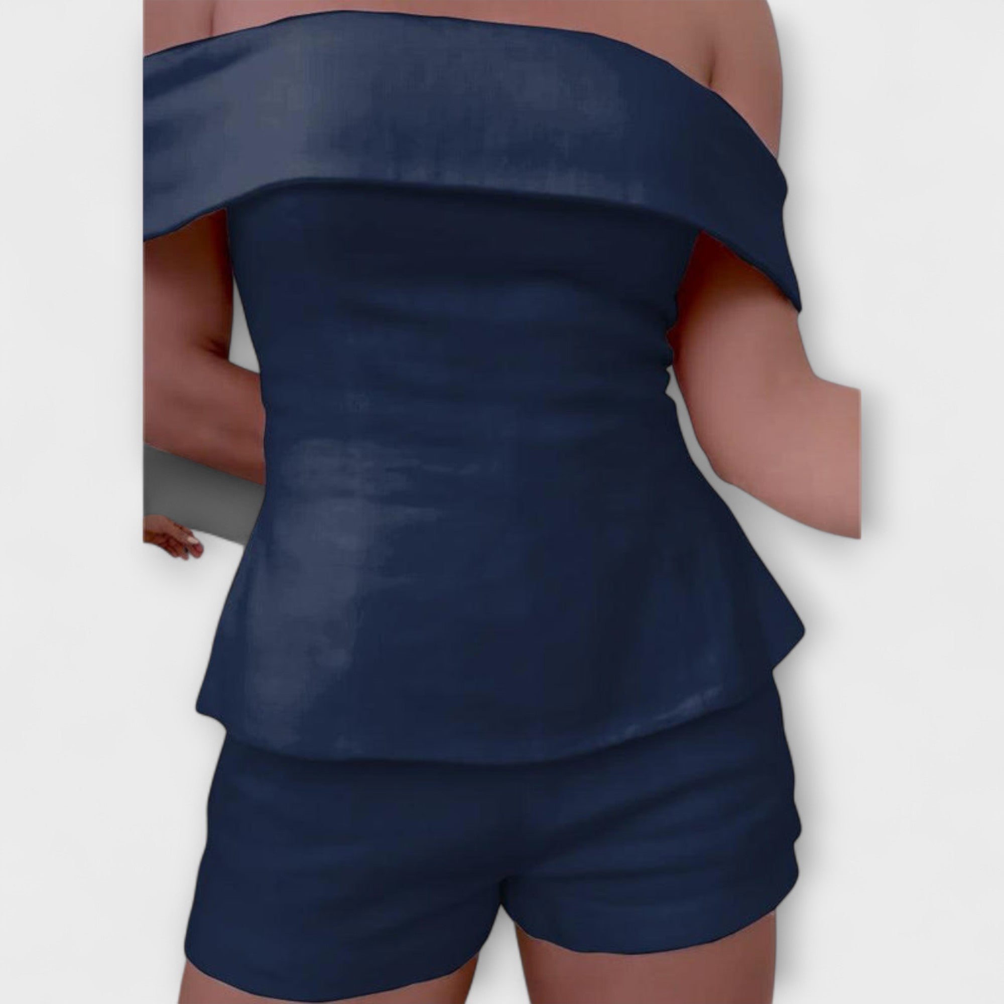 אוליביה - סט דו חלקי מבד כותנה ולבן