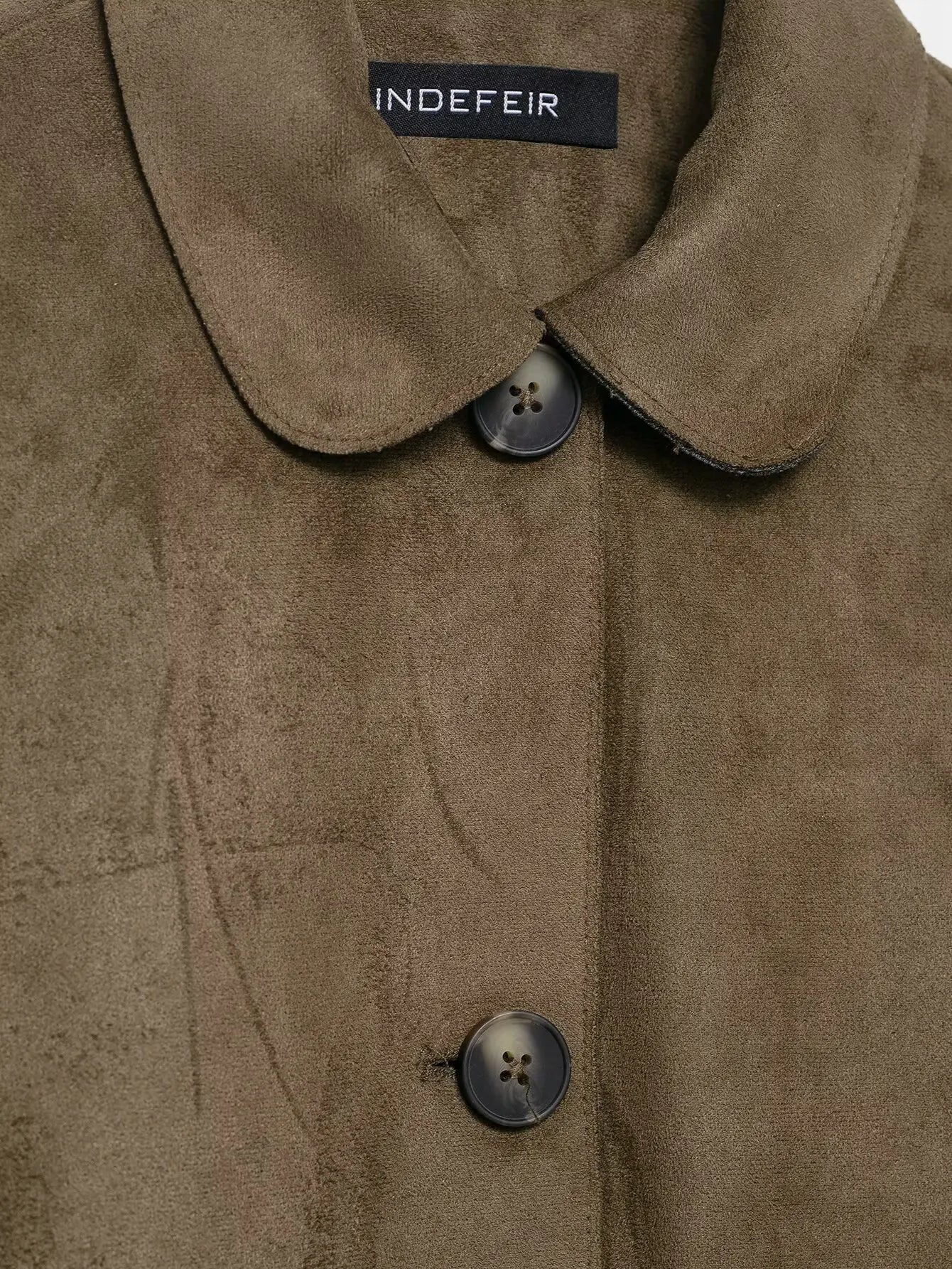 מעיל אפקט זמש רטרו לנשים - שכבת סטייל לעונה