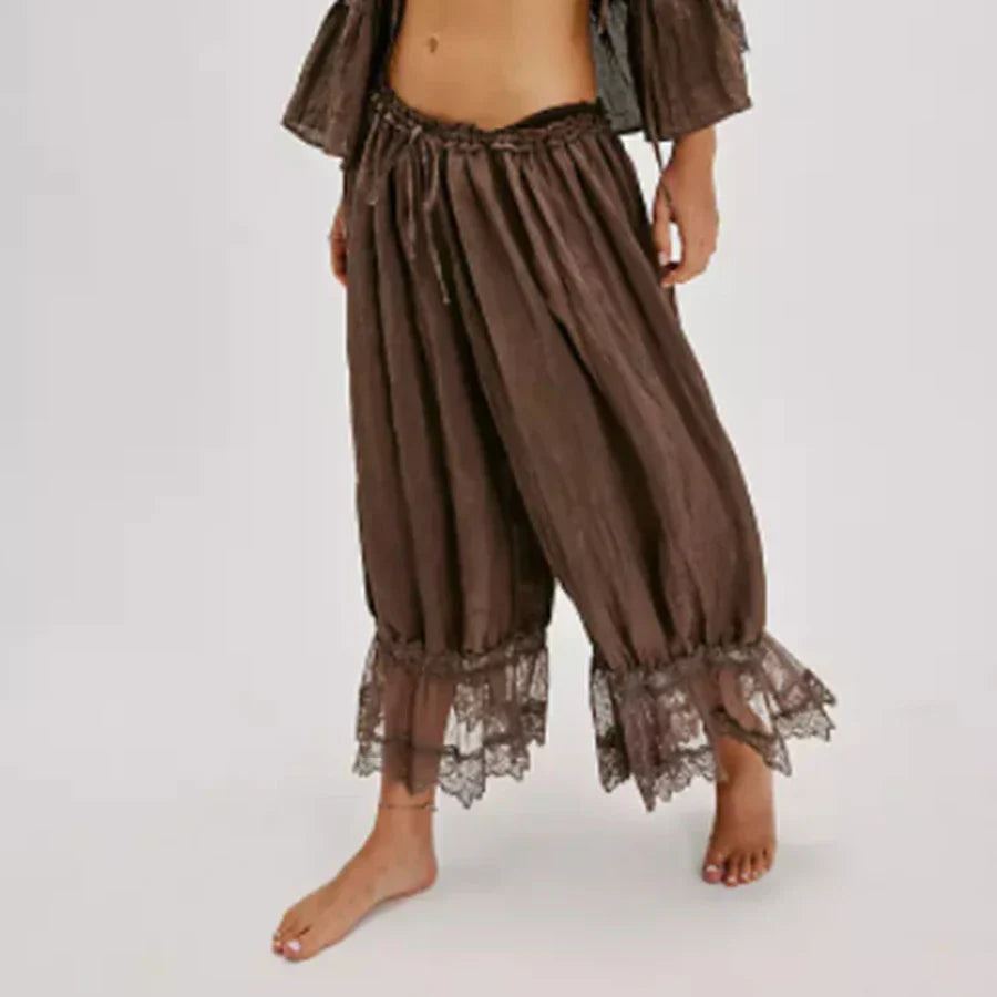 מכנסי בוהו עם תחרה