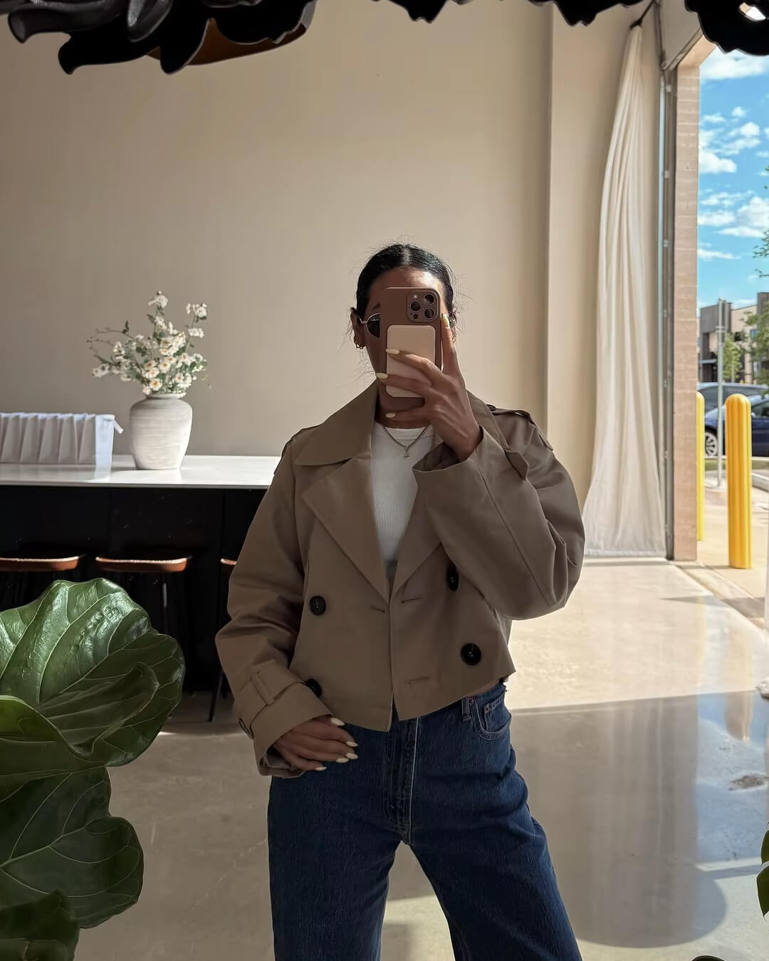 מעיל טרנץ' נשים עם כפתורים כפולים - מעיל אלגנטי לסתיו וחורף למשרד