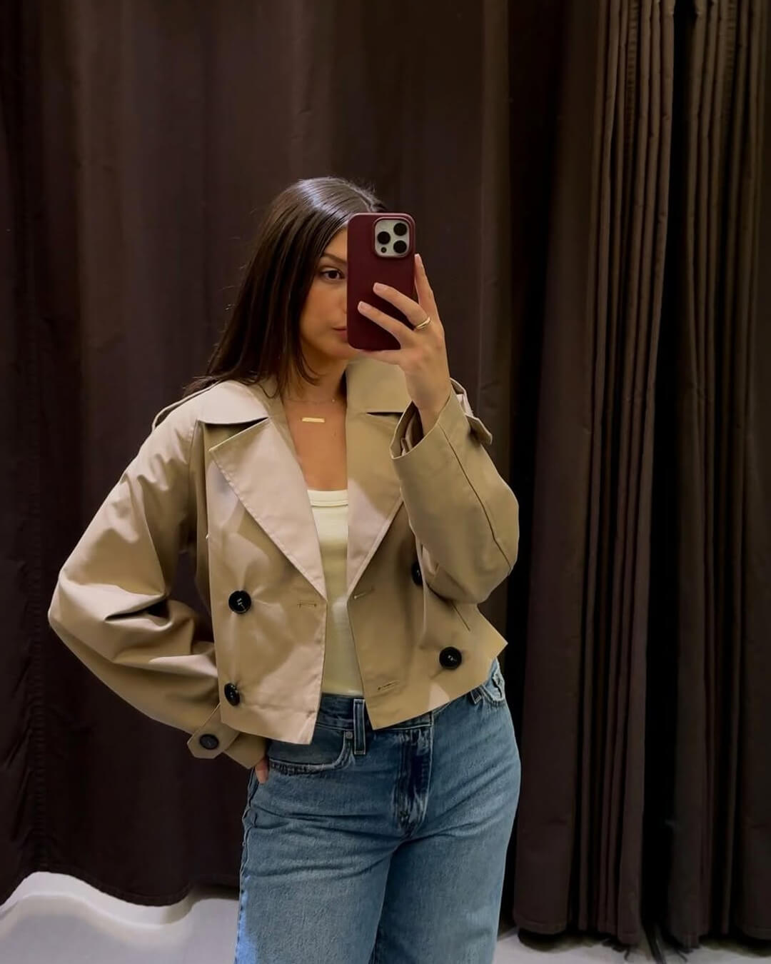 מעיל טרנץ' נשים עם כפתורים כפולים - מעיל אלגנטי לסתיו וחורף למשרד