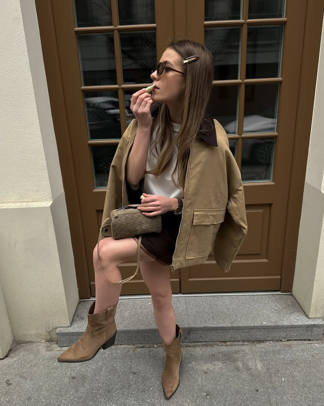 תיק ג'סיקה מעור זמש קלוע