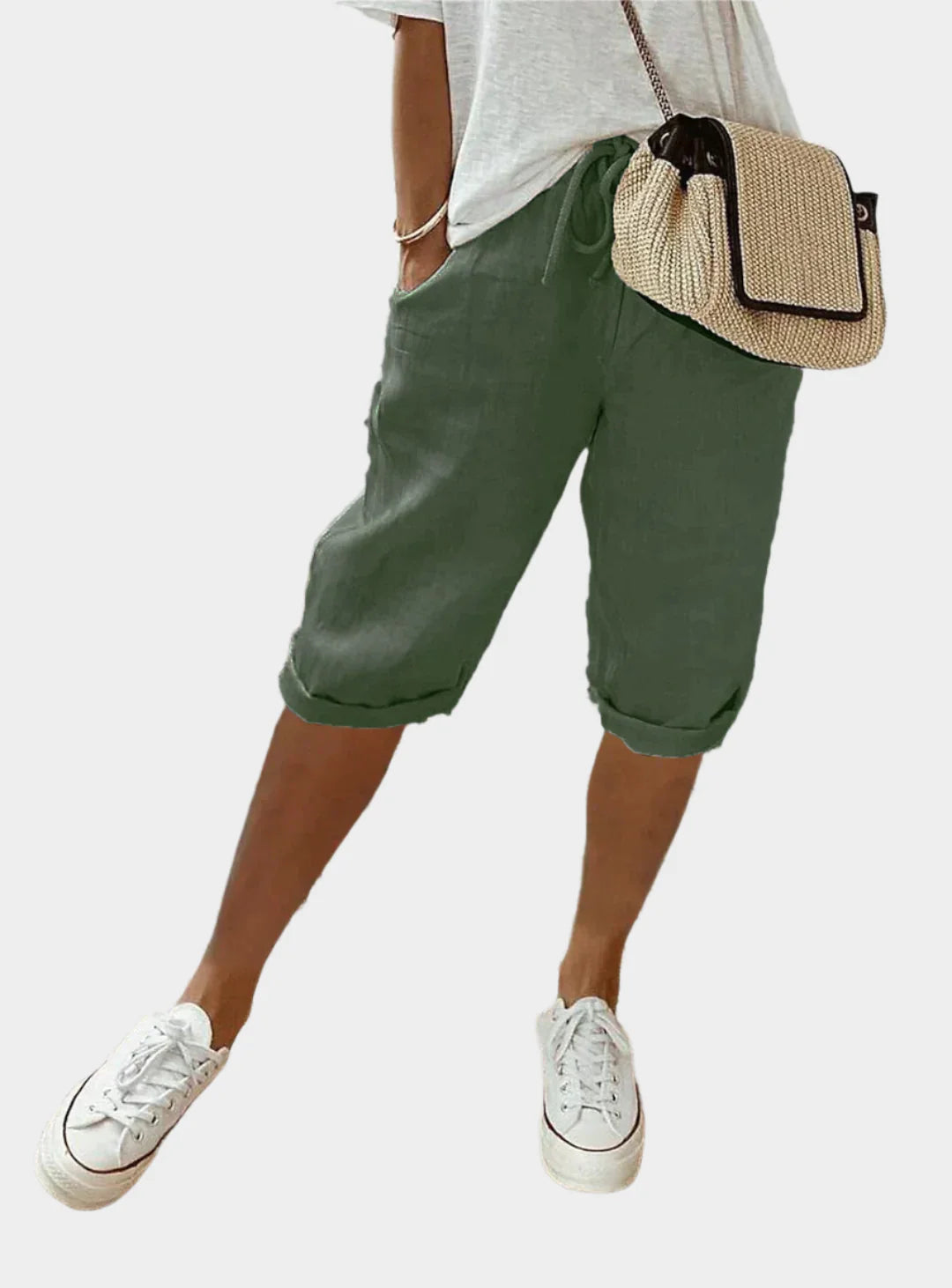 מכנסי לין נשים אלגנטיים