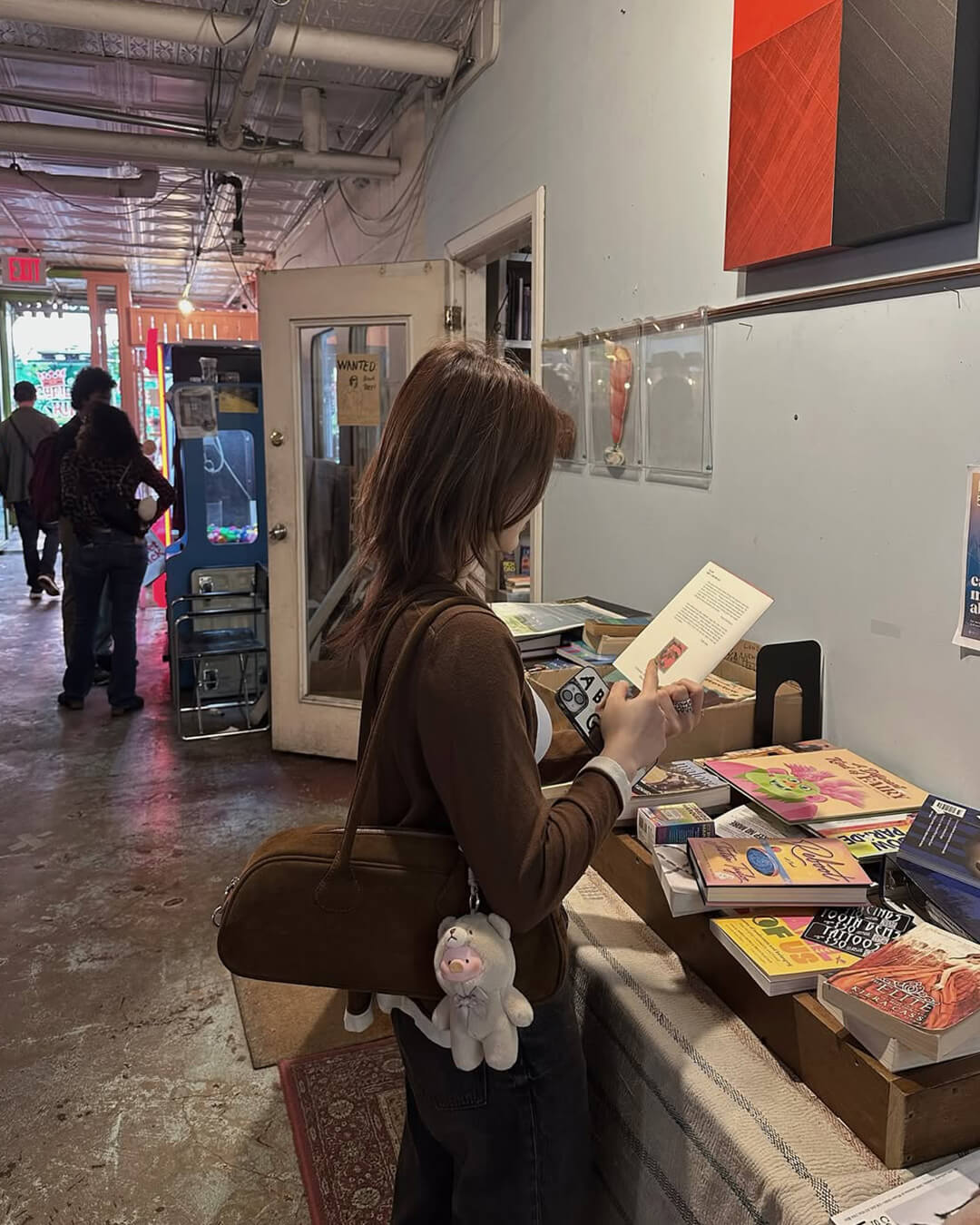 תיק צד וינטג' יחיד מנעור סינתטי לנשים - תיק יומי מבד קטיפתי רך