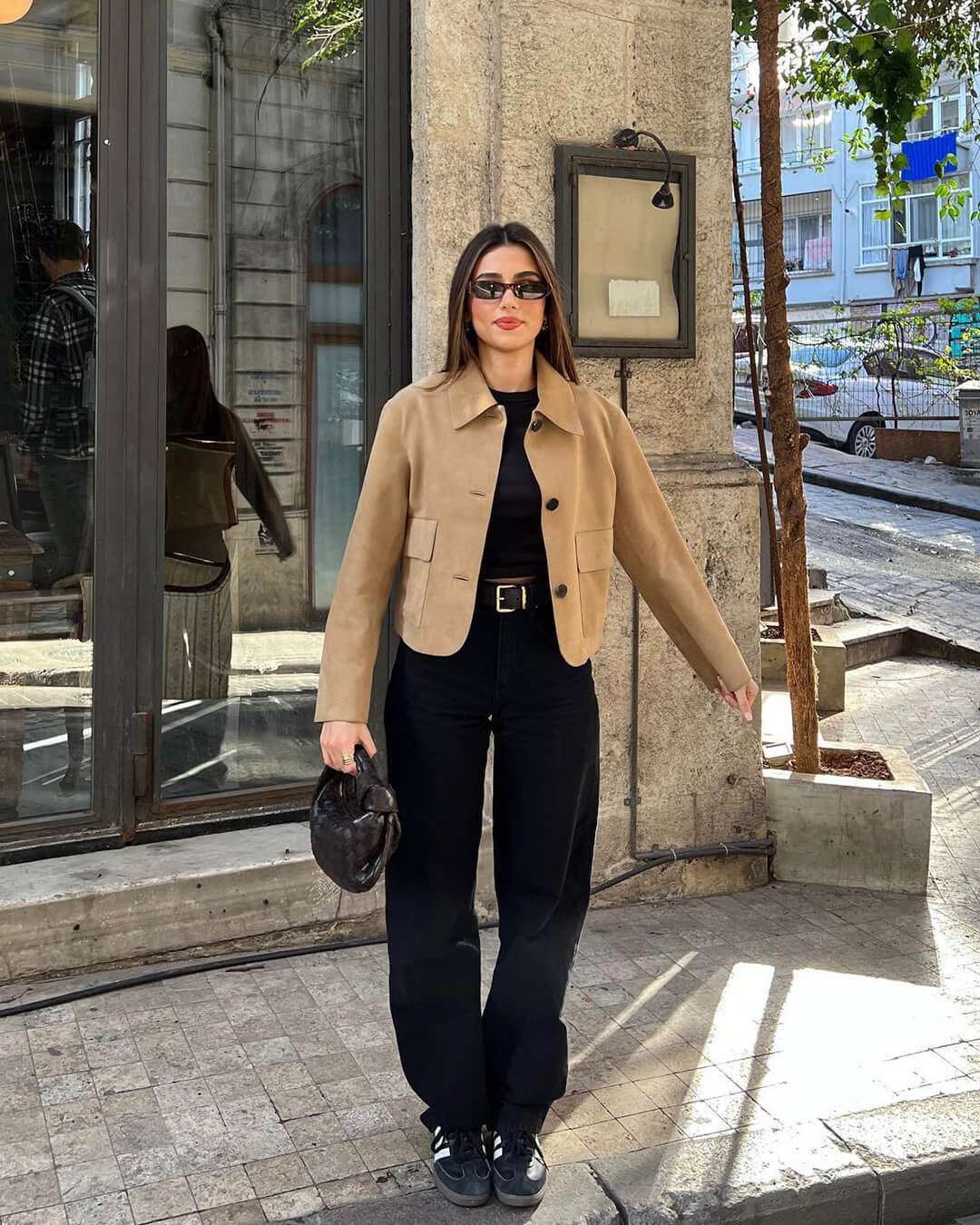 מעיל אפקט זמש רטרו לנשים - שכבת סטייל לעונה