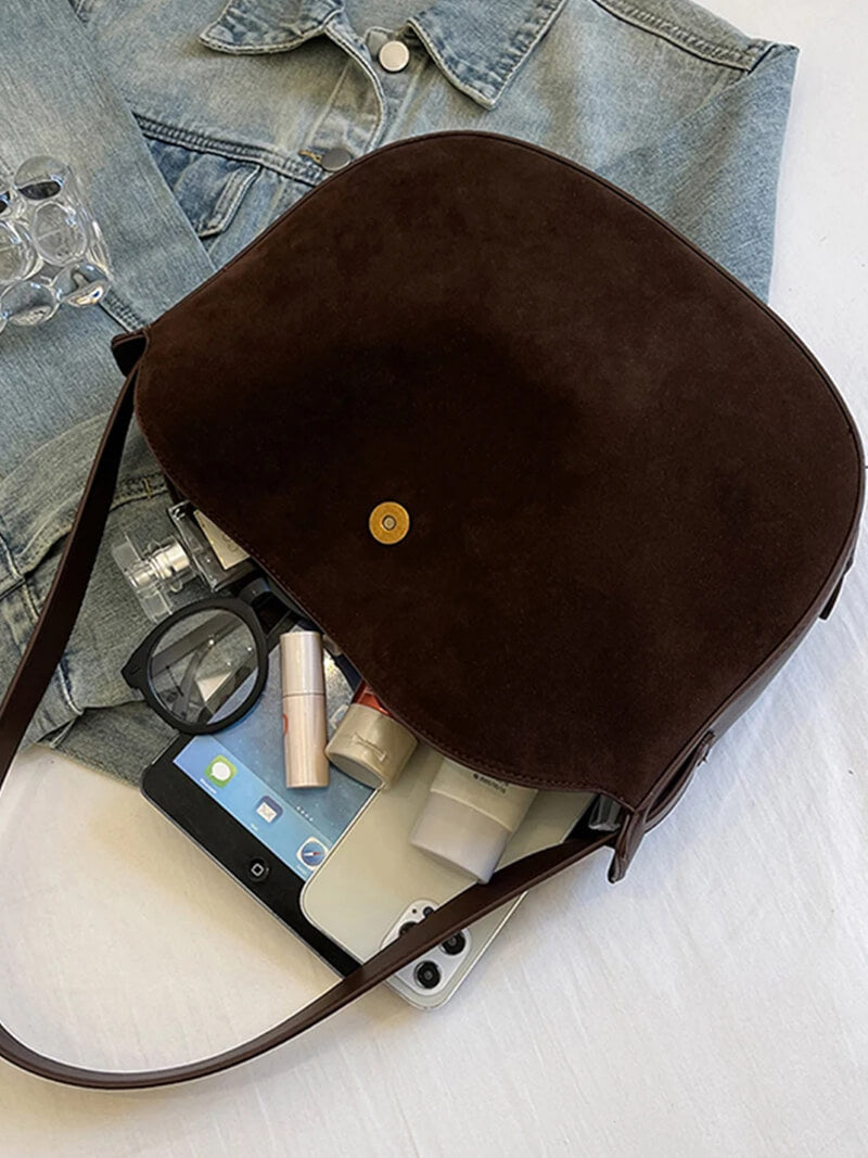 תיק לילי בד סוודר דמוי עור