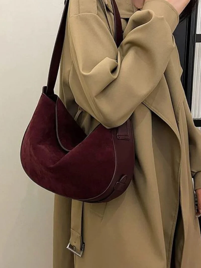 תיק לילי בד סוודר דמוי עור