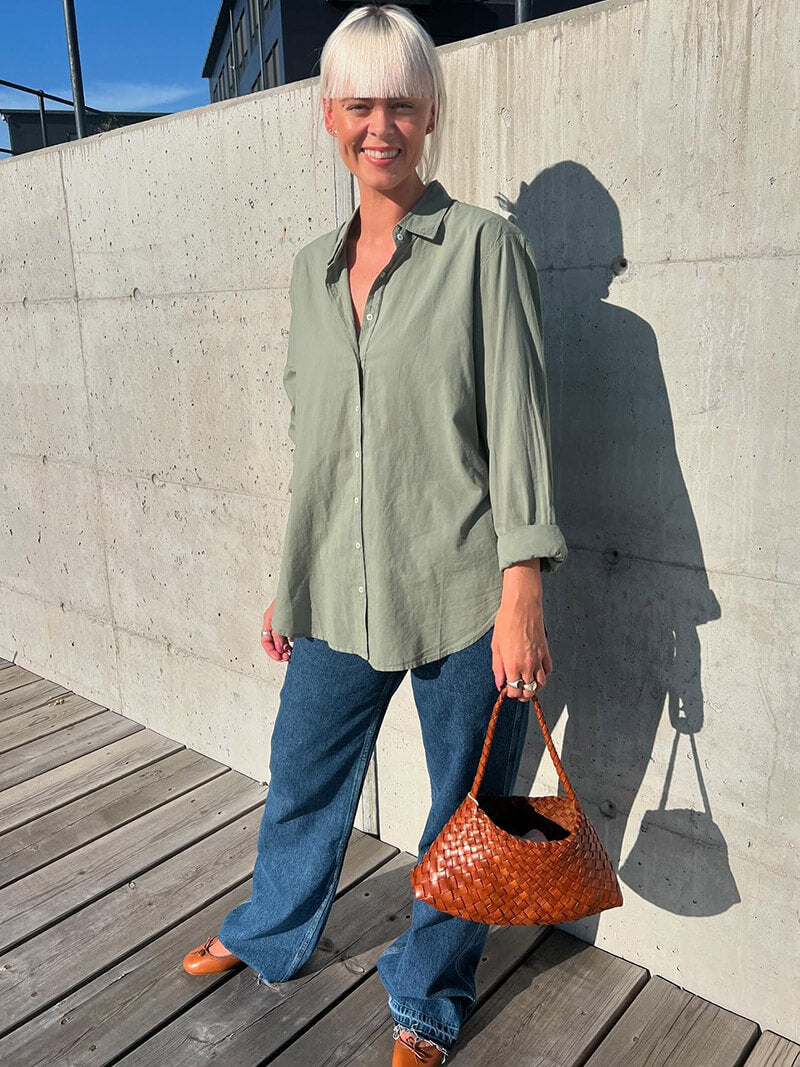 תיק קטן קלוע בעור וגן מריסה