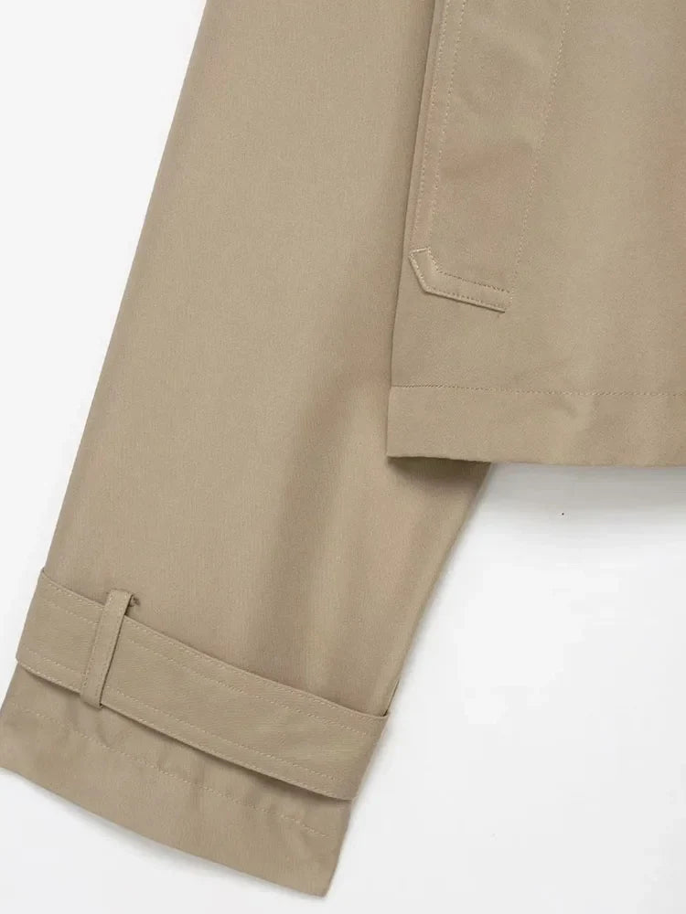 מעיל טרנץ' נשים עם כפתורים כפולים - מעיל אלגנטי לסתיו וחורף למשרד