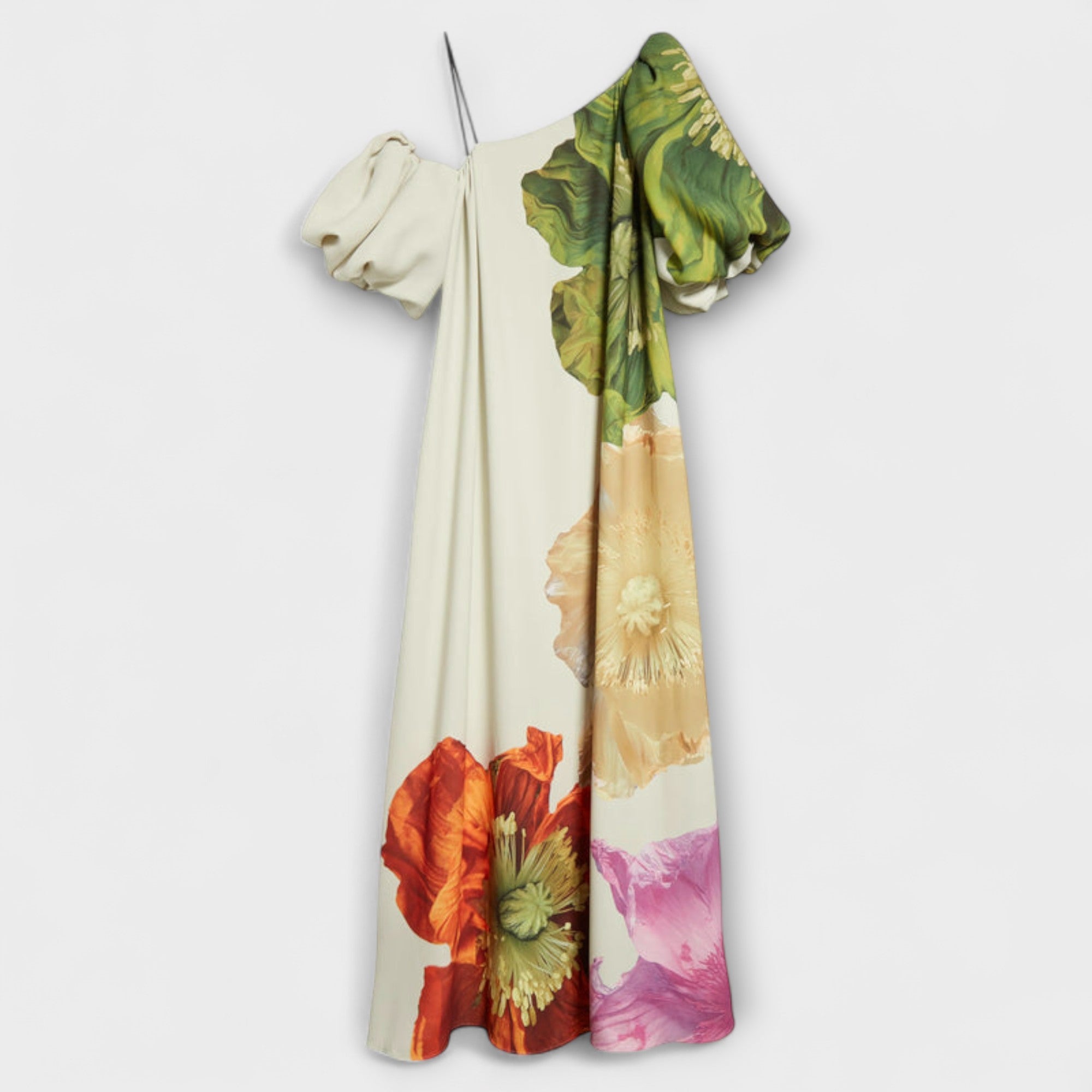 מלודי - שמלת מקסי פרחונית אסימטרית