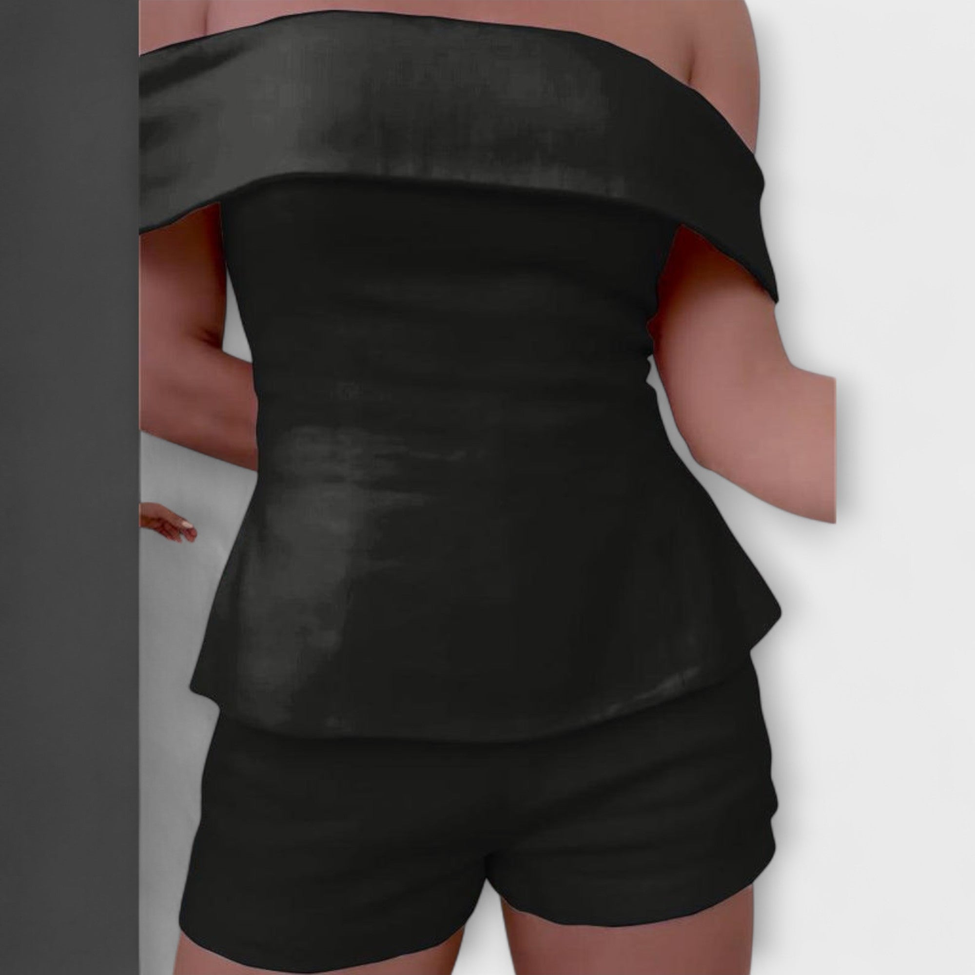 אוליביה - סט דו חלקי מבד כותנה ולבן