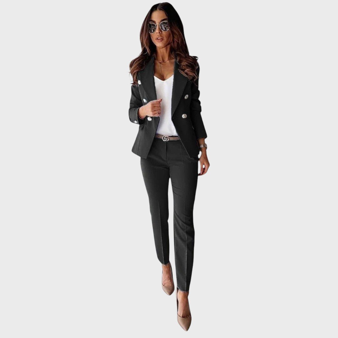 בוז'נה - חליפת נשים בעיצוב דו-שורות עם גזרה מחמיאה