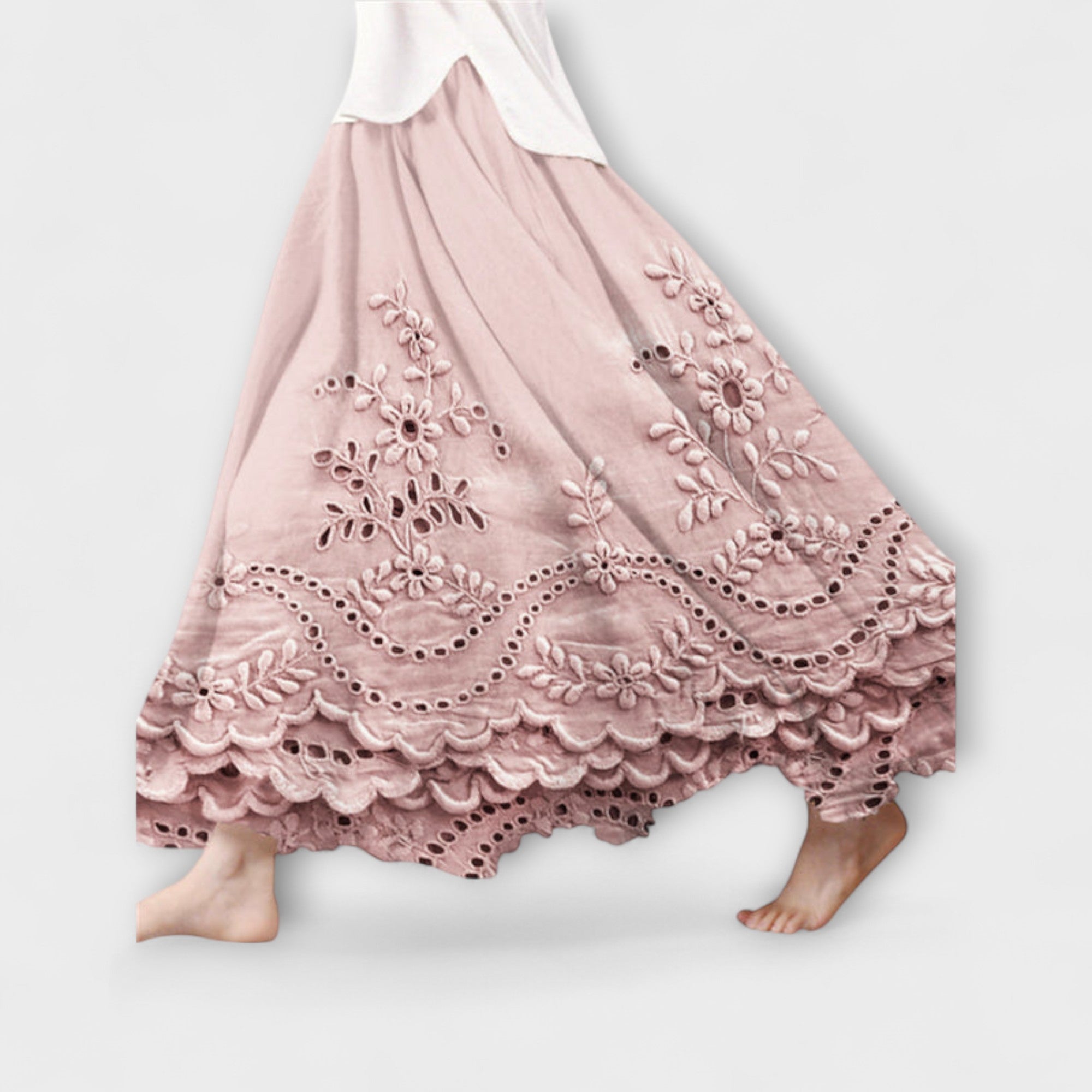 מאווי – חצאית מקסימלית רקומה בסגנון בוהו