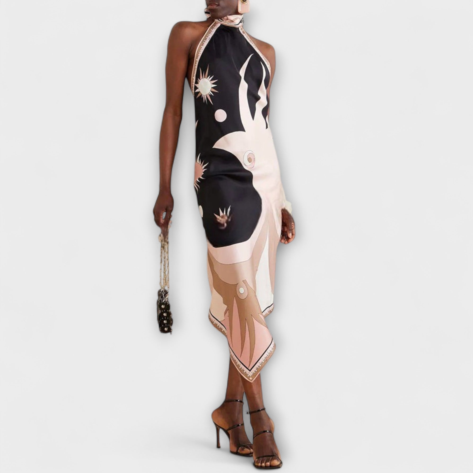 איבי - שמלת סטן ייחודית עם רצועות