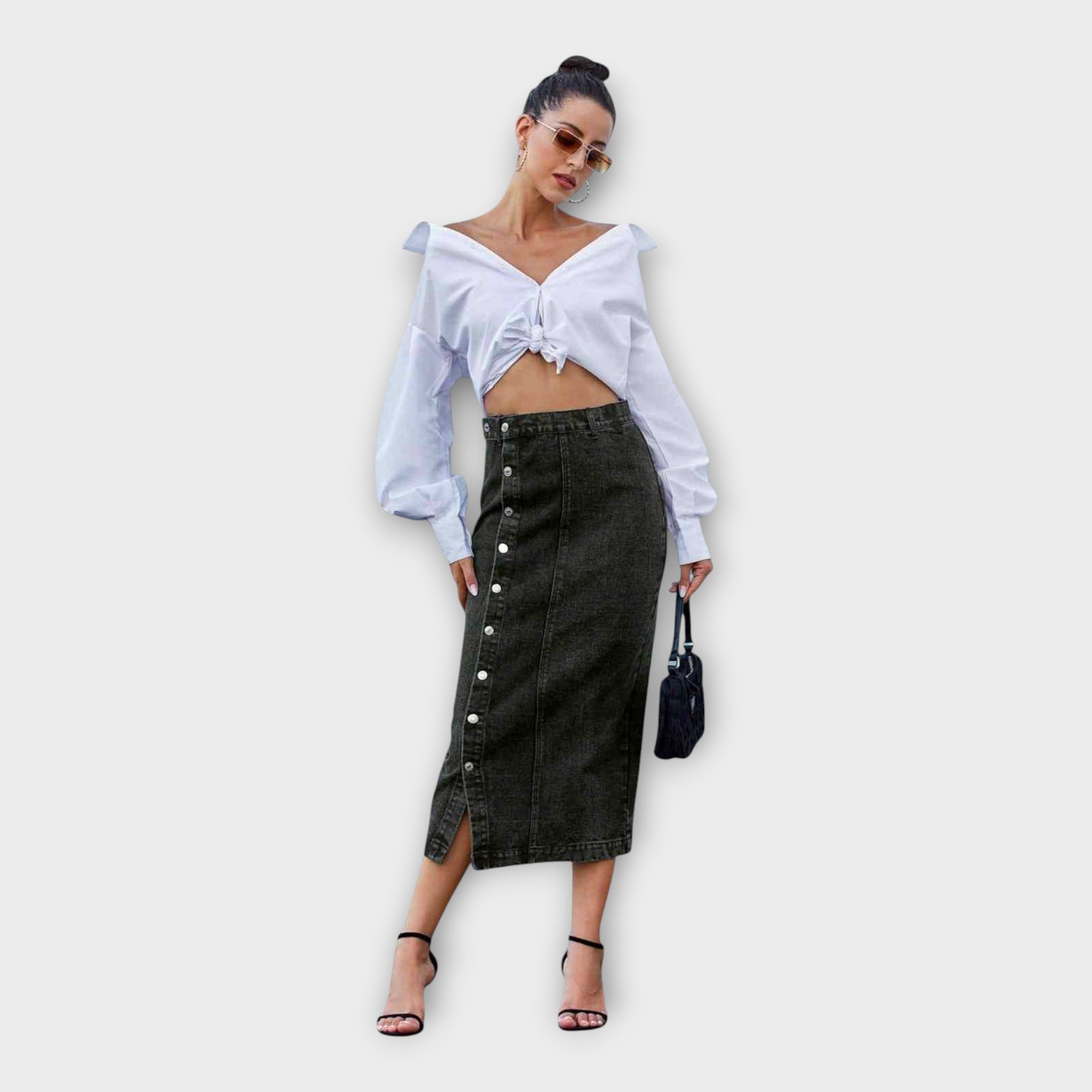 מיני חצאית עם כפתורים