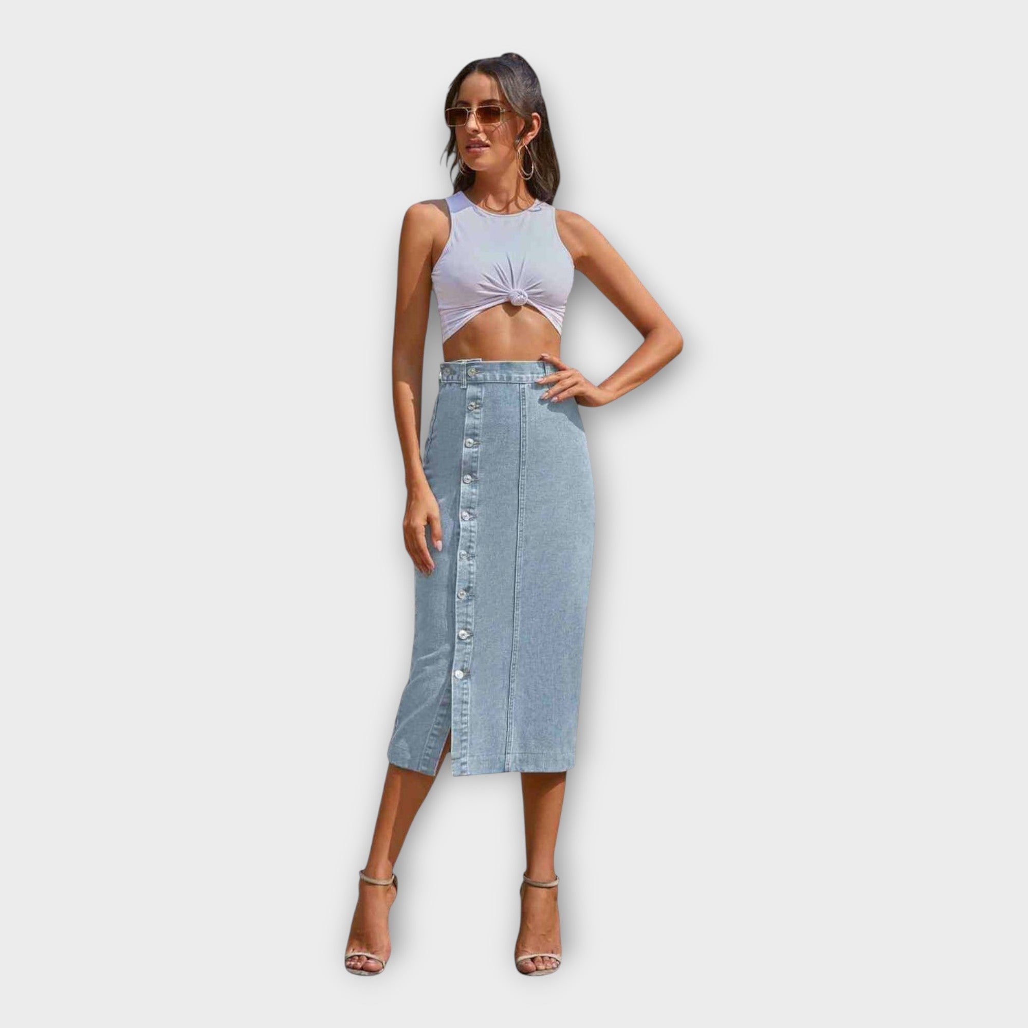 מיני חצאית עם כפתורים