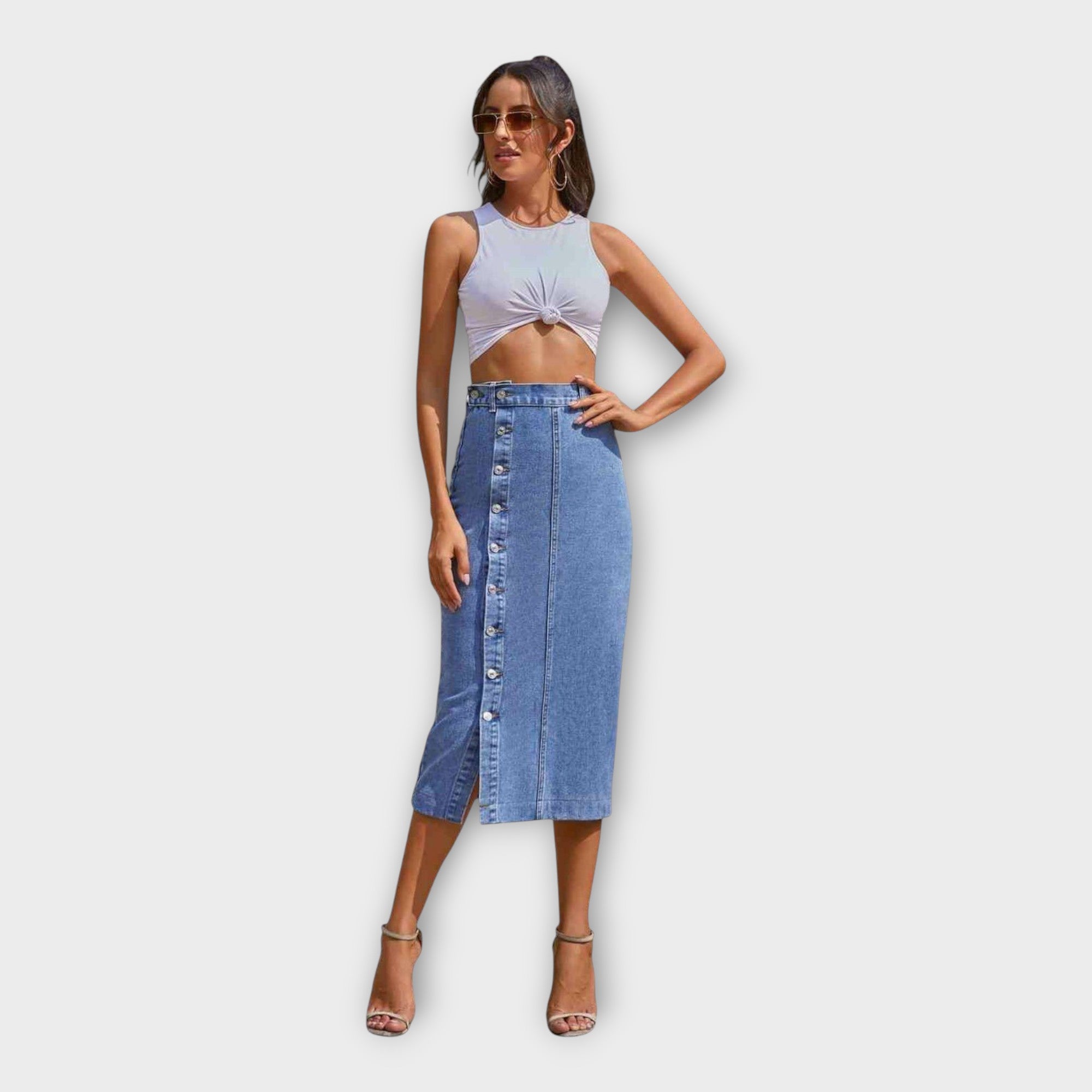 מיני חצאית עם כפתורים