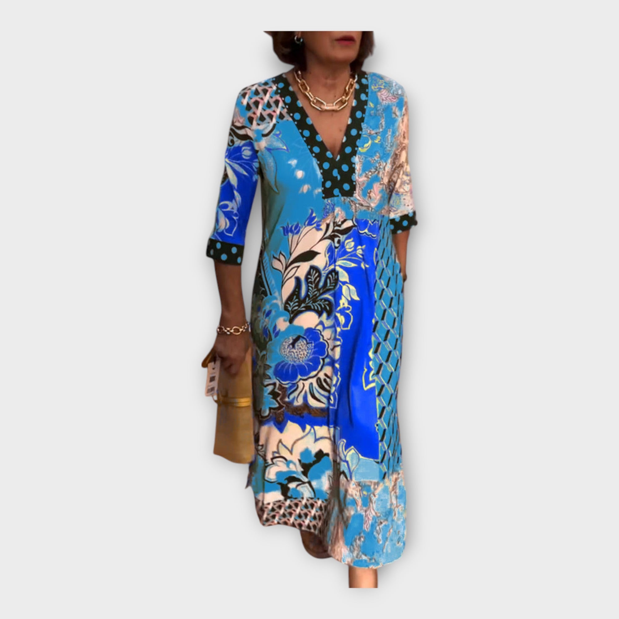 שמלות צבעוניות עם כפתורים ושרוולים 3/4