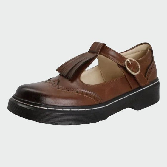 אוליביה - נעלי עור T-Bar אלגנטיות